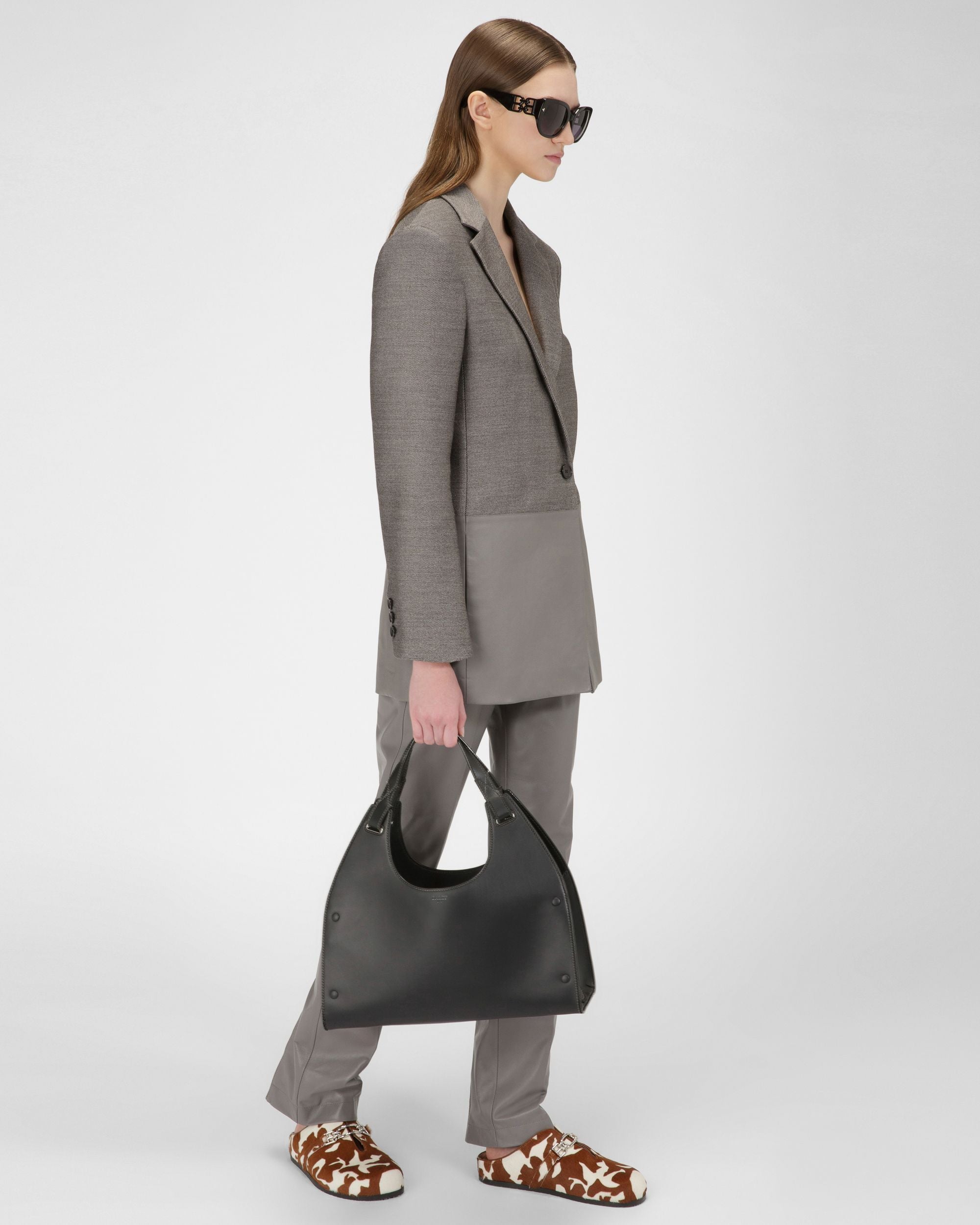Ahres Sac Porté Épaule En Cuir Noir - Femme - Bally - 07