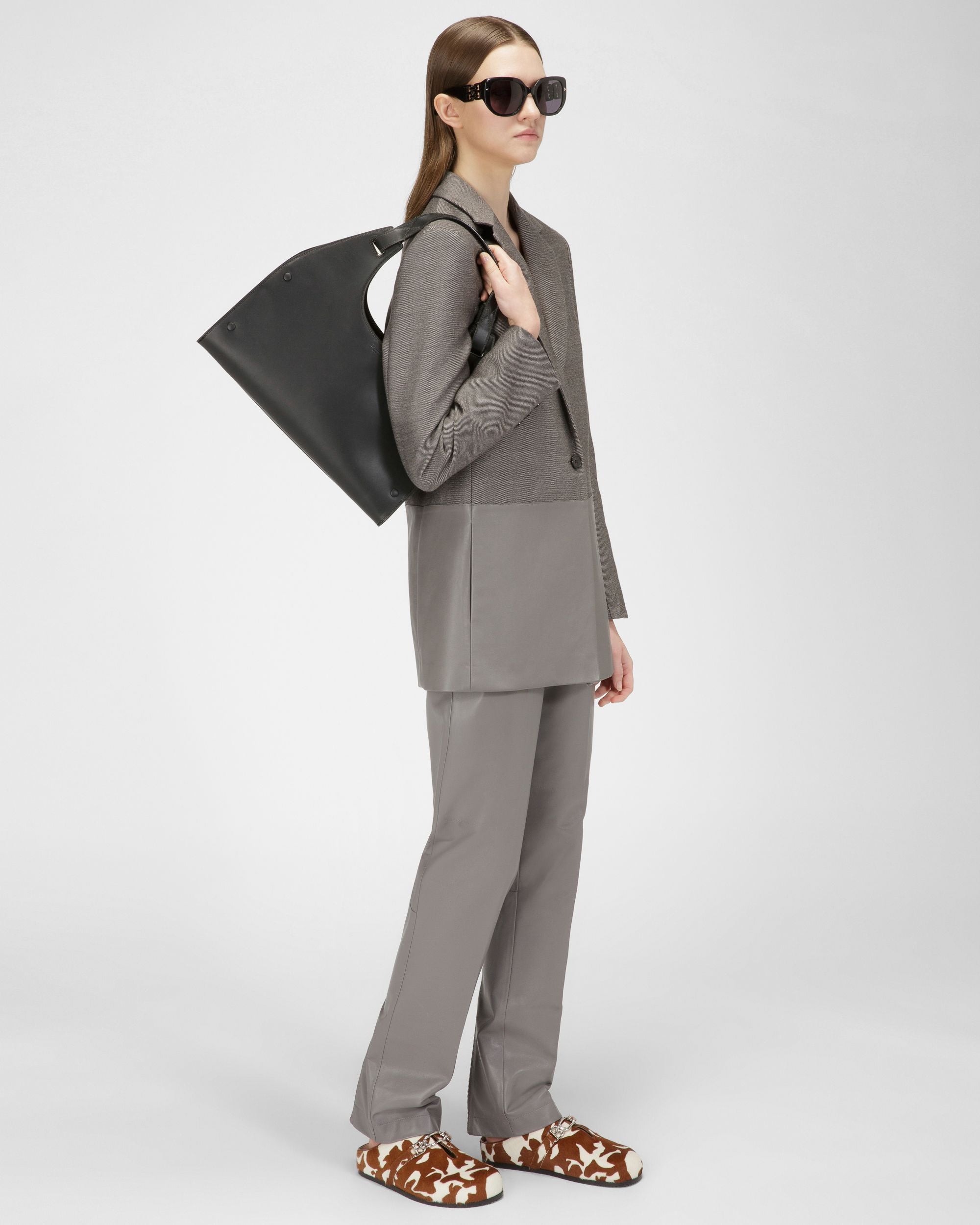 Ahres Sac Porté Épaule En Cuir Noir - Femme - Bally - 08
