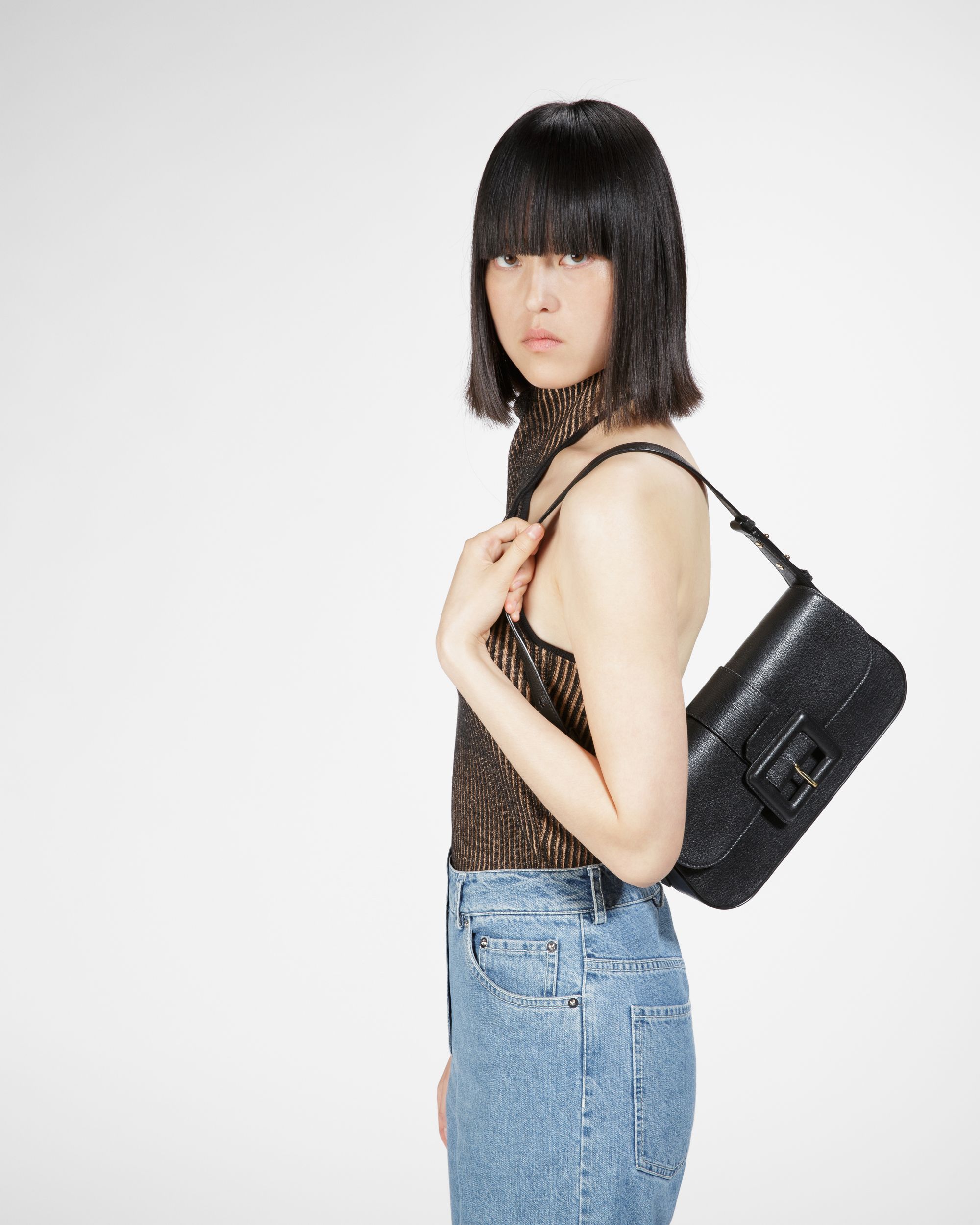 Jadha Leder-Schultertasche In Schwarz - Damen - Bally - 08