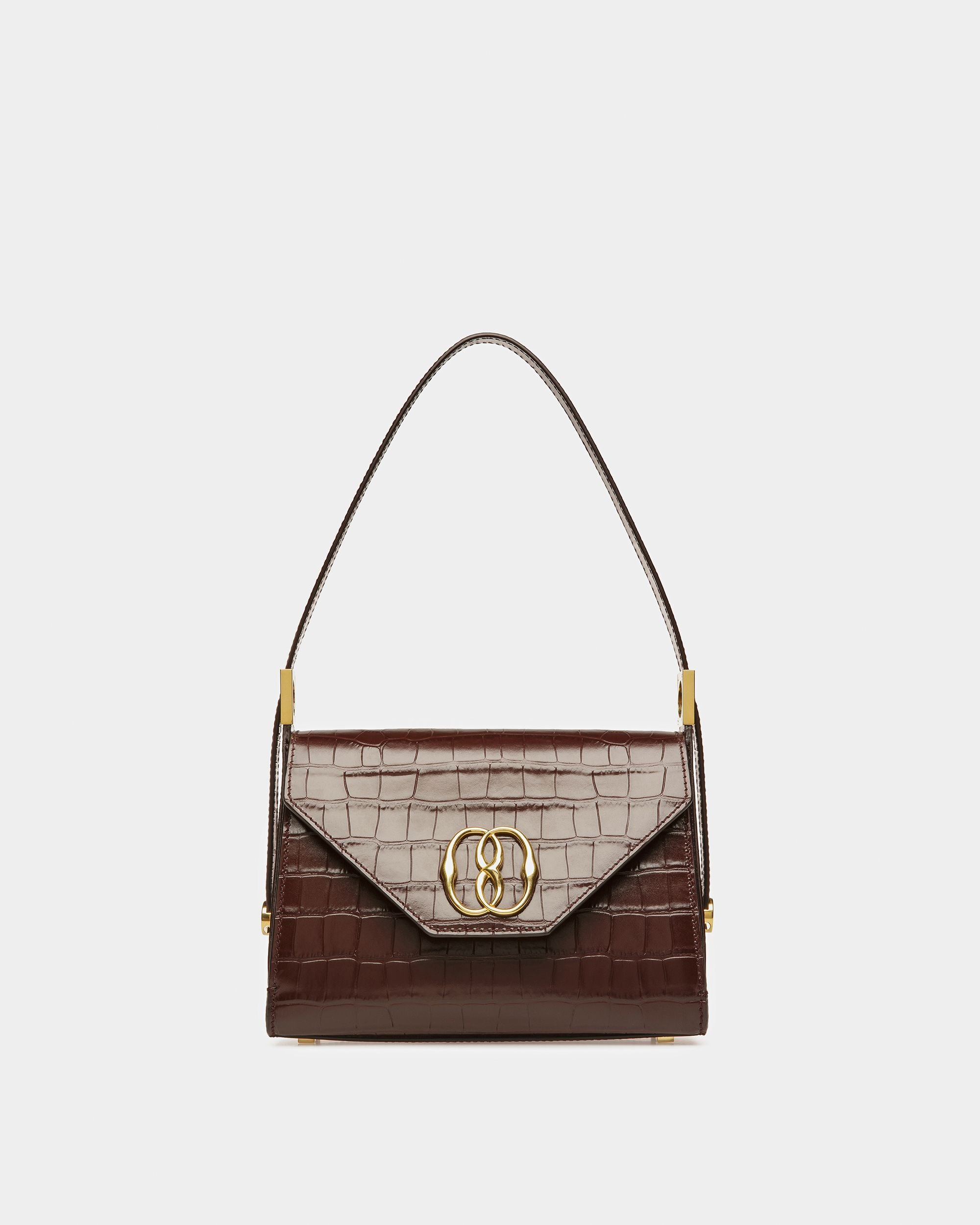 Emblem Henkeltasche Aus Leder Mit Krokoprägung - Damen - Bally - 01
