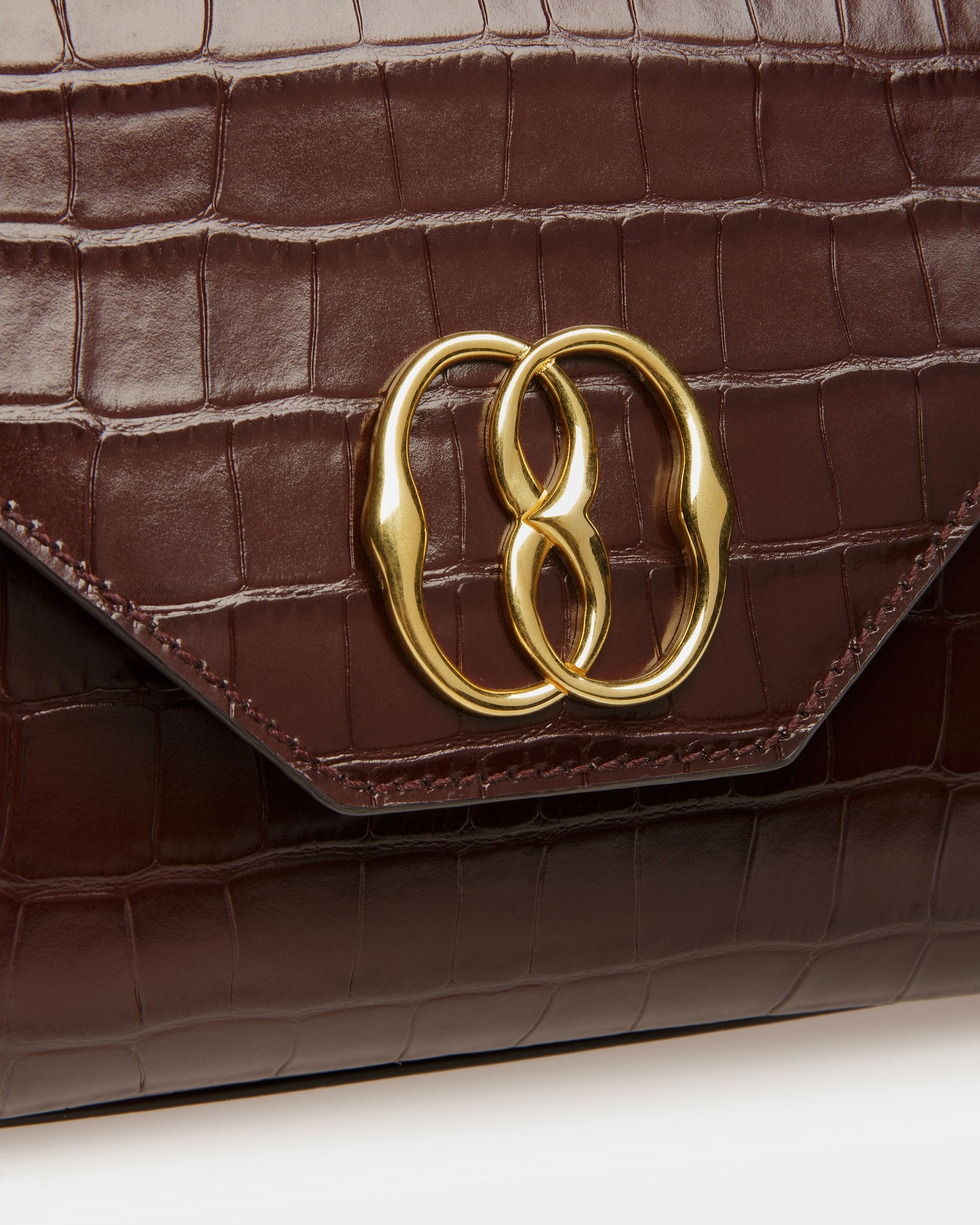 Emblem Henkeltasche Aus Leder Mit Krokoprägung - Damen - Bally - 06