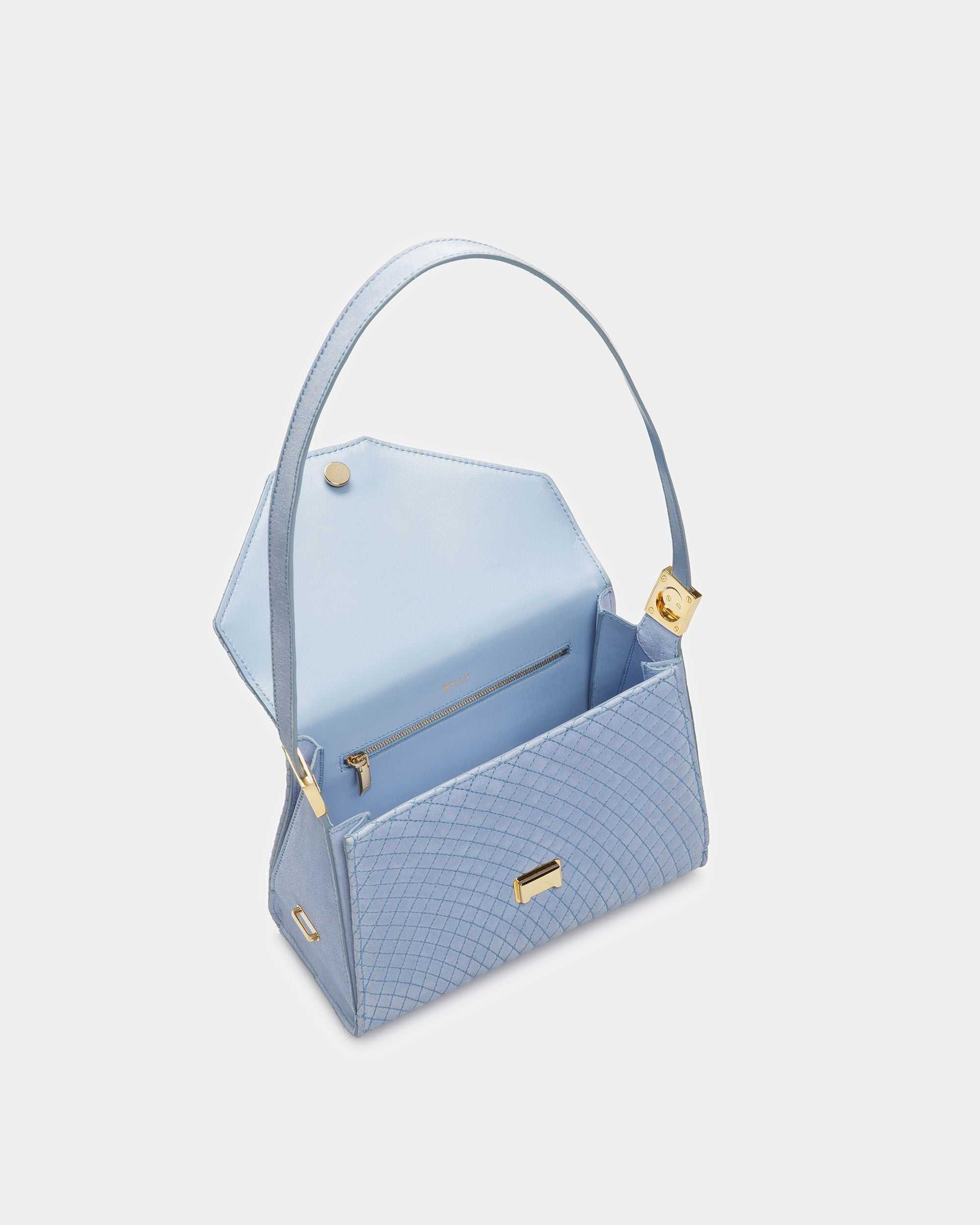 Emblem Henkeltasche Aus Gestepptem Veloursleder - Damen - Bally - 05