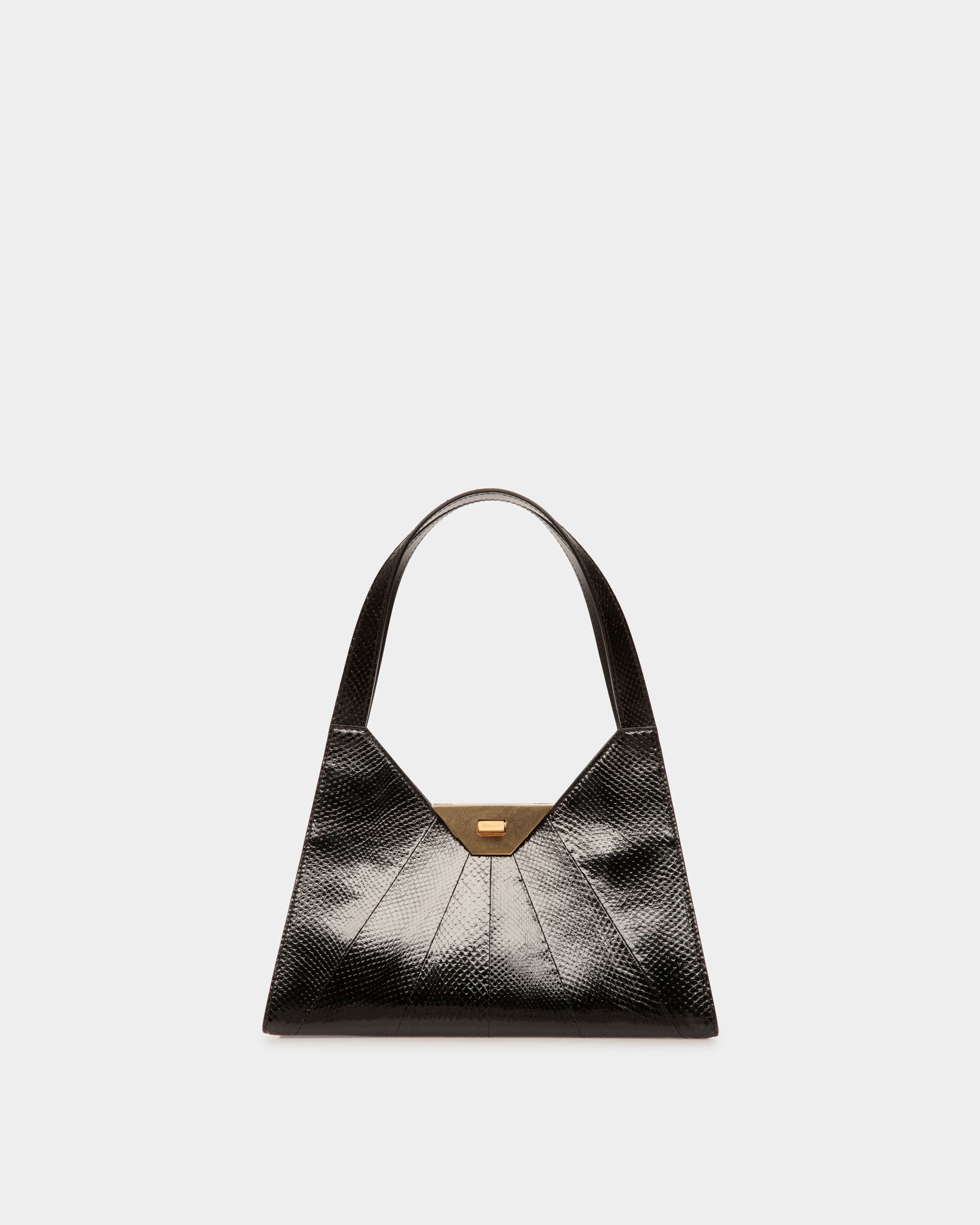 Sac D’Épaule Tilt En Cuir Noir - Femme - Bally - 01