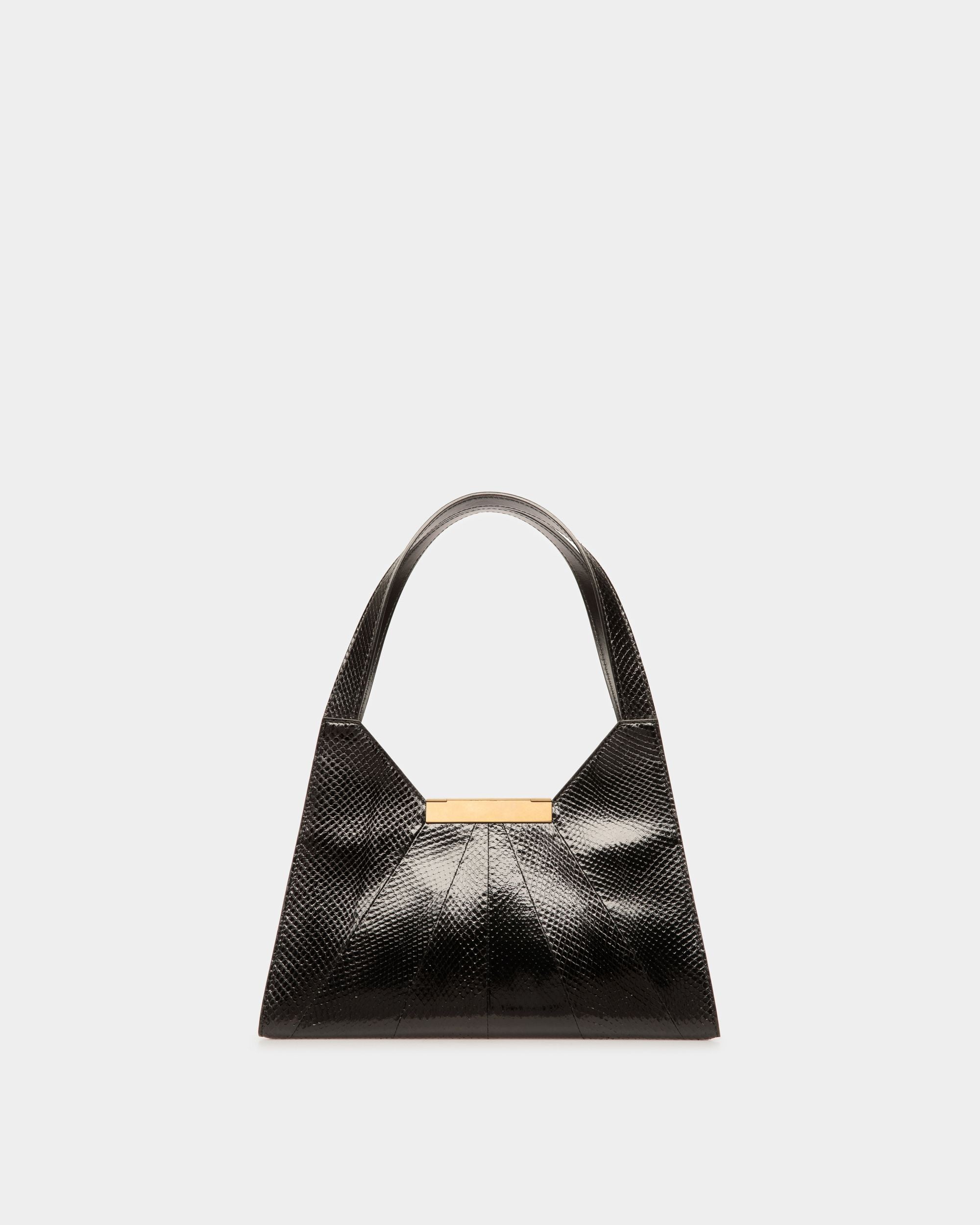 Sac D’Épaule Tilt En Cuir Noir - Femme - Bally - 03