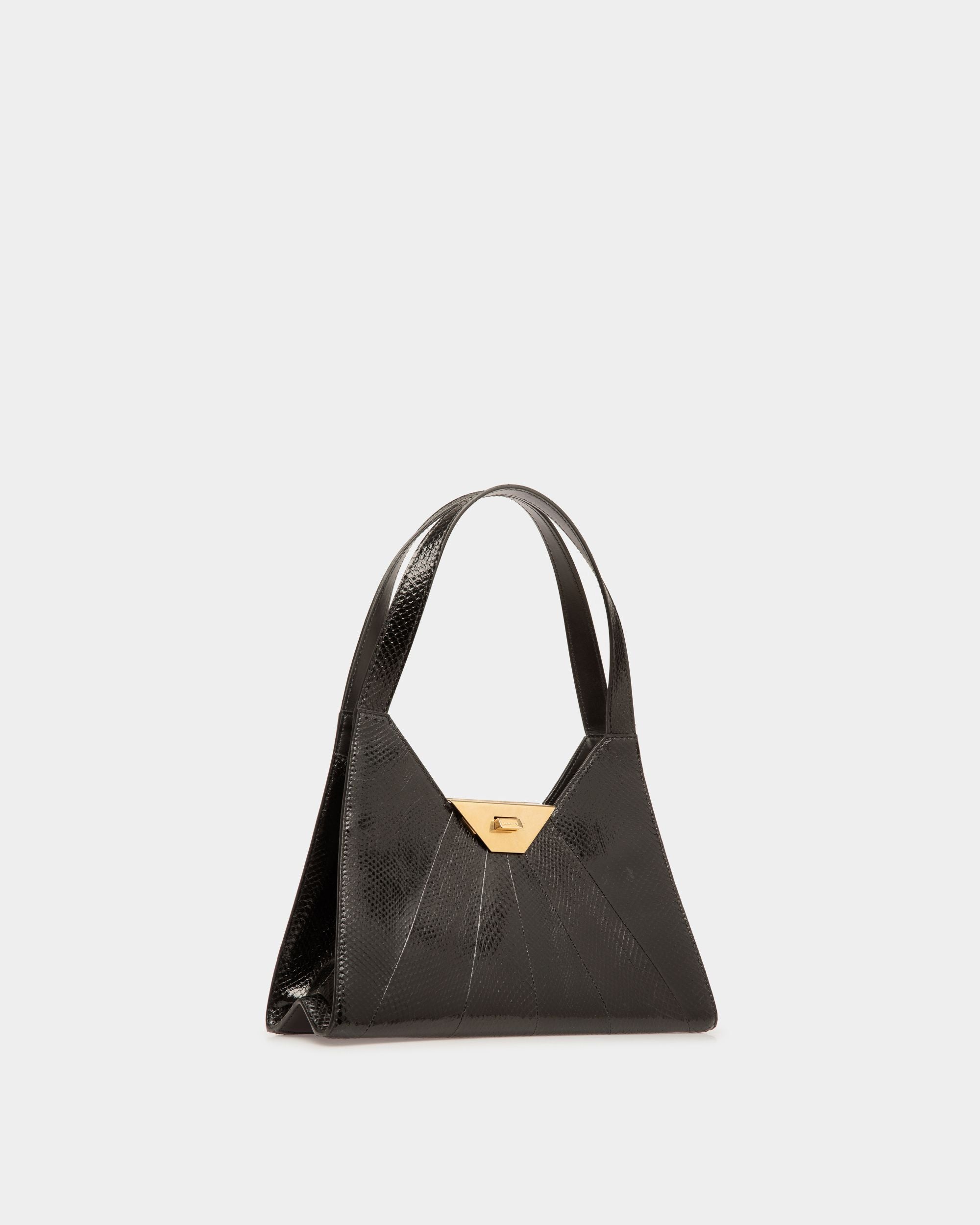 Sac D’Épaule Tilt En Cuir Noir - Femme - Bally - 04