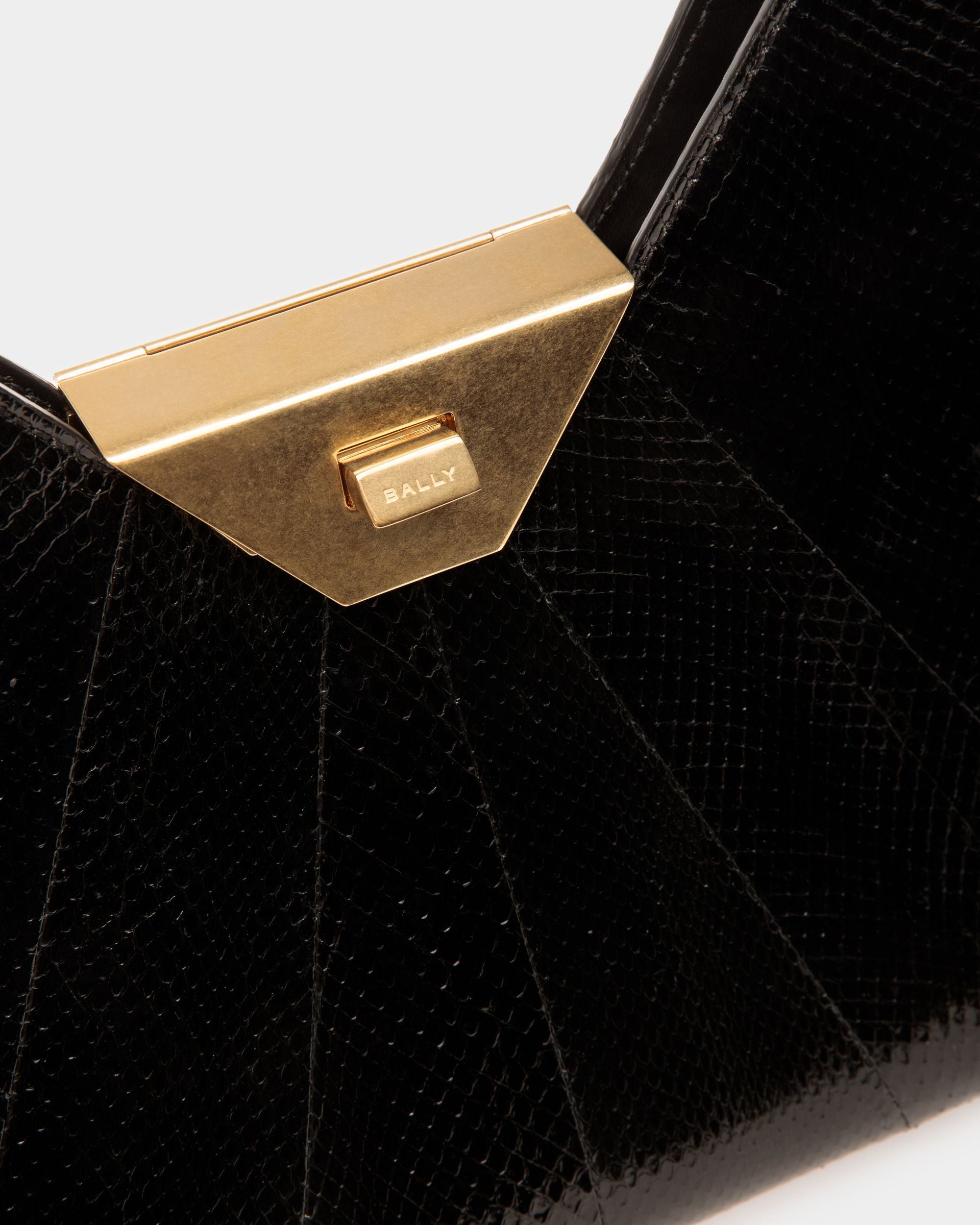 Sac D’Épaule Tilt En Cuir Noir - Femme - Bally - 06
