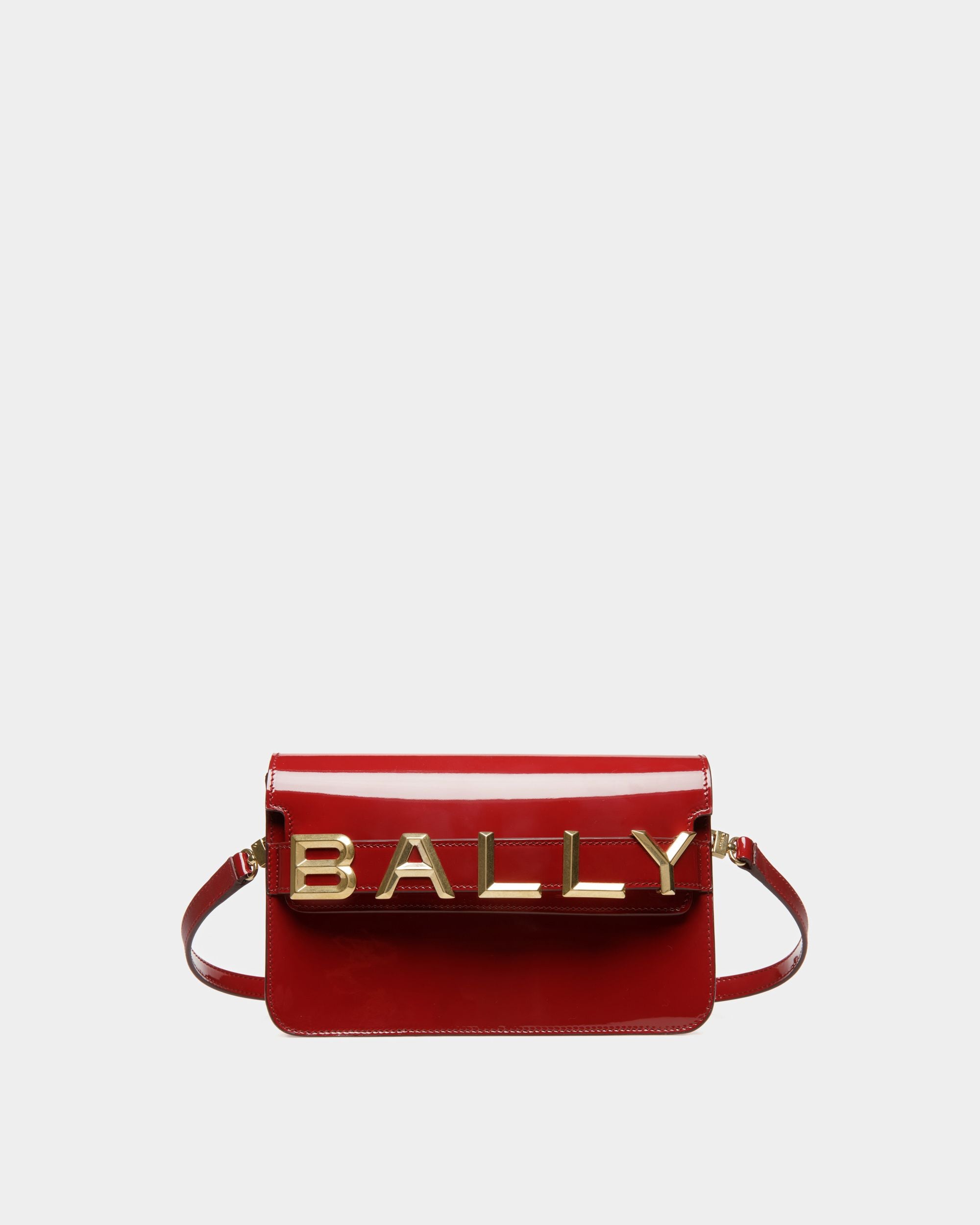 Sac À Bandoulière Logo En Cuir Rubis Profond - Femme - Bally - 01
