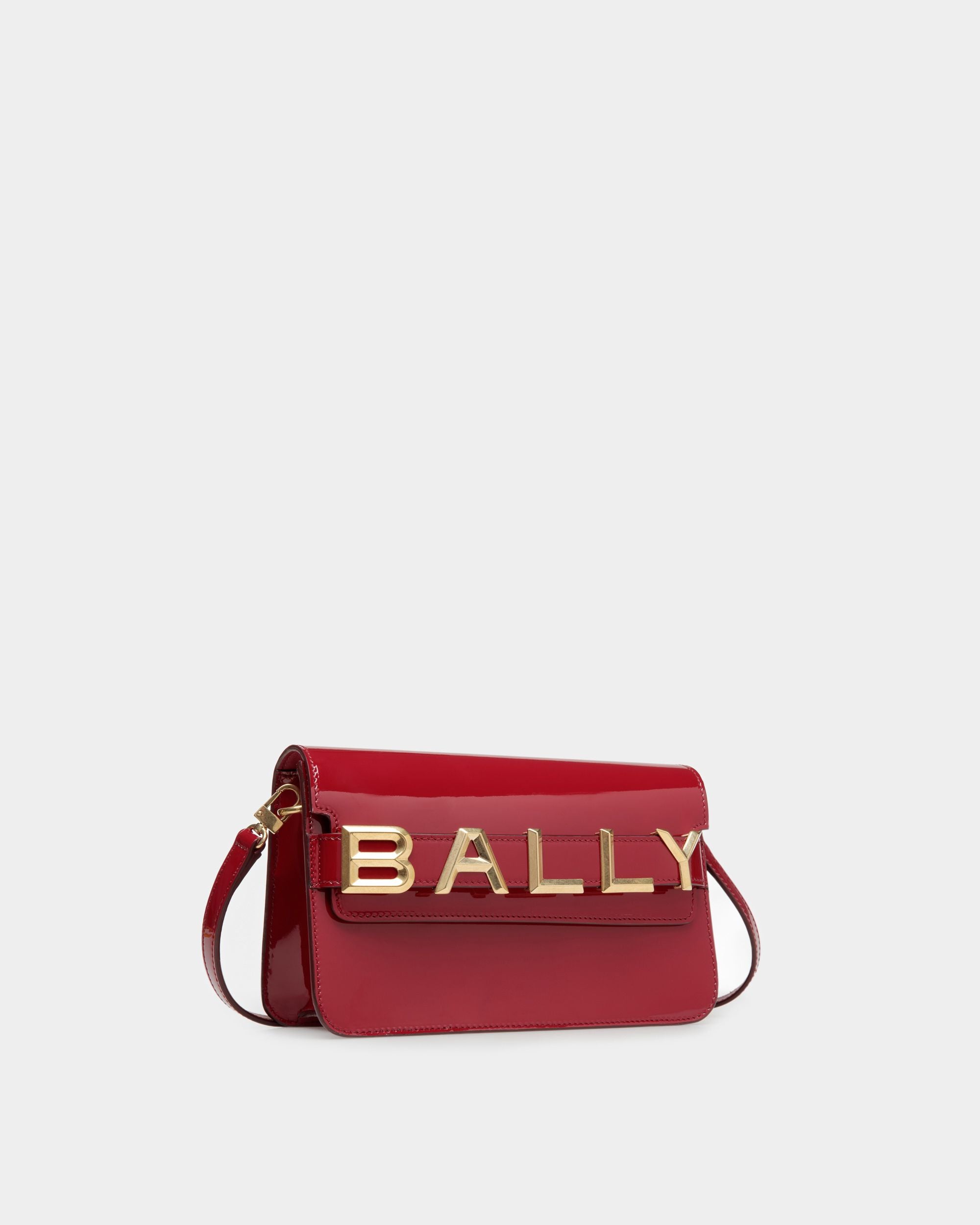 Sac À Bandoulière Logo En Cuir Rubis Profond - Femme - Bally - 04