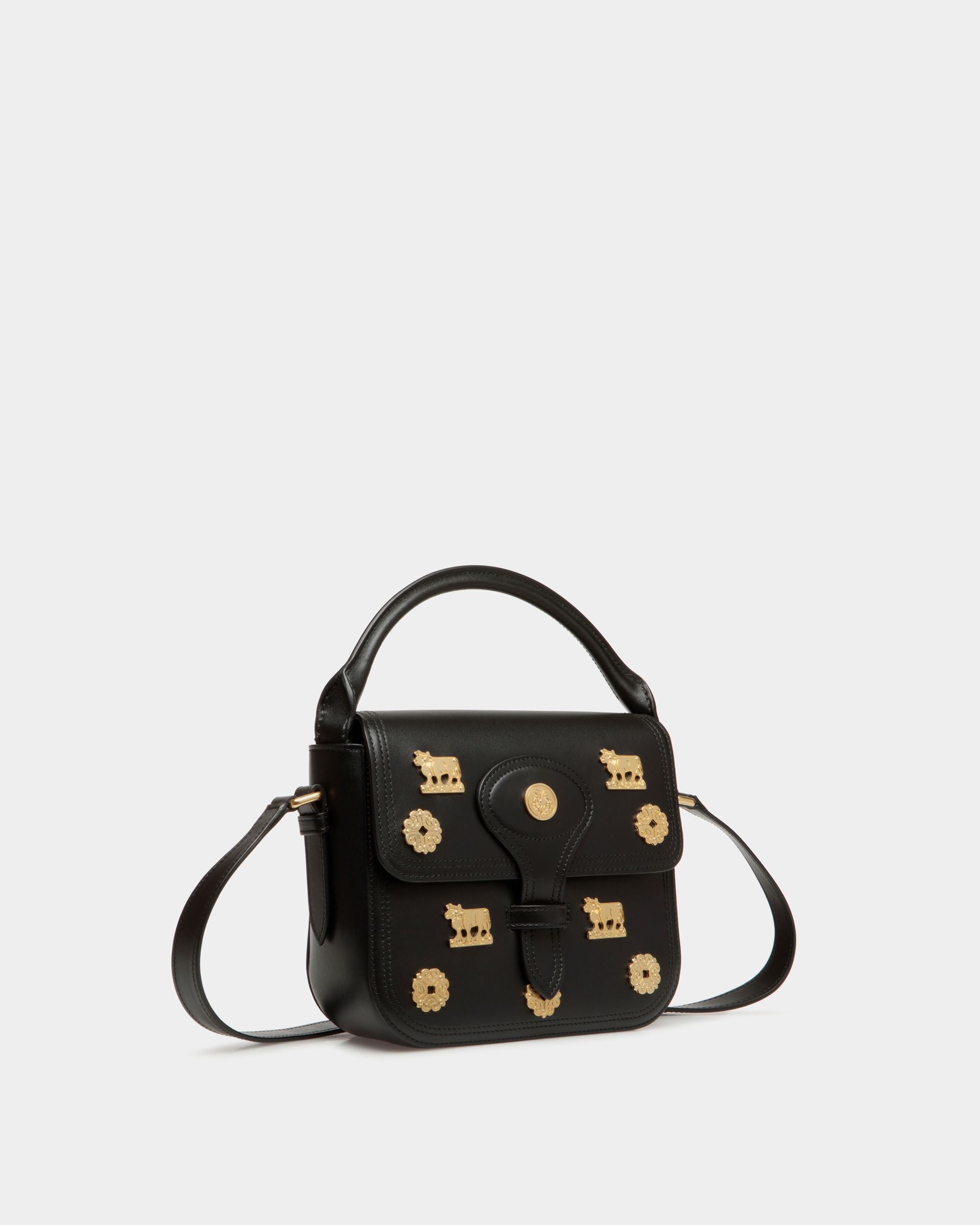 Beckett Minitasche Aus Schwarzem Leder Mit Nieten - Damen - Bally - 04