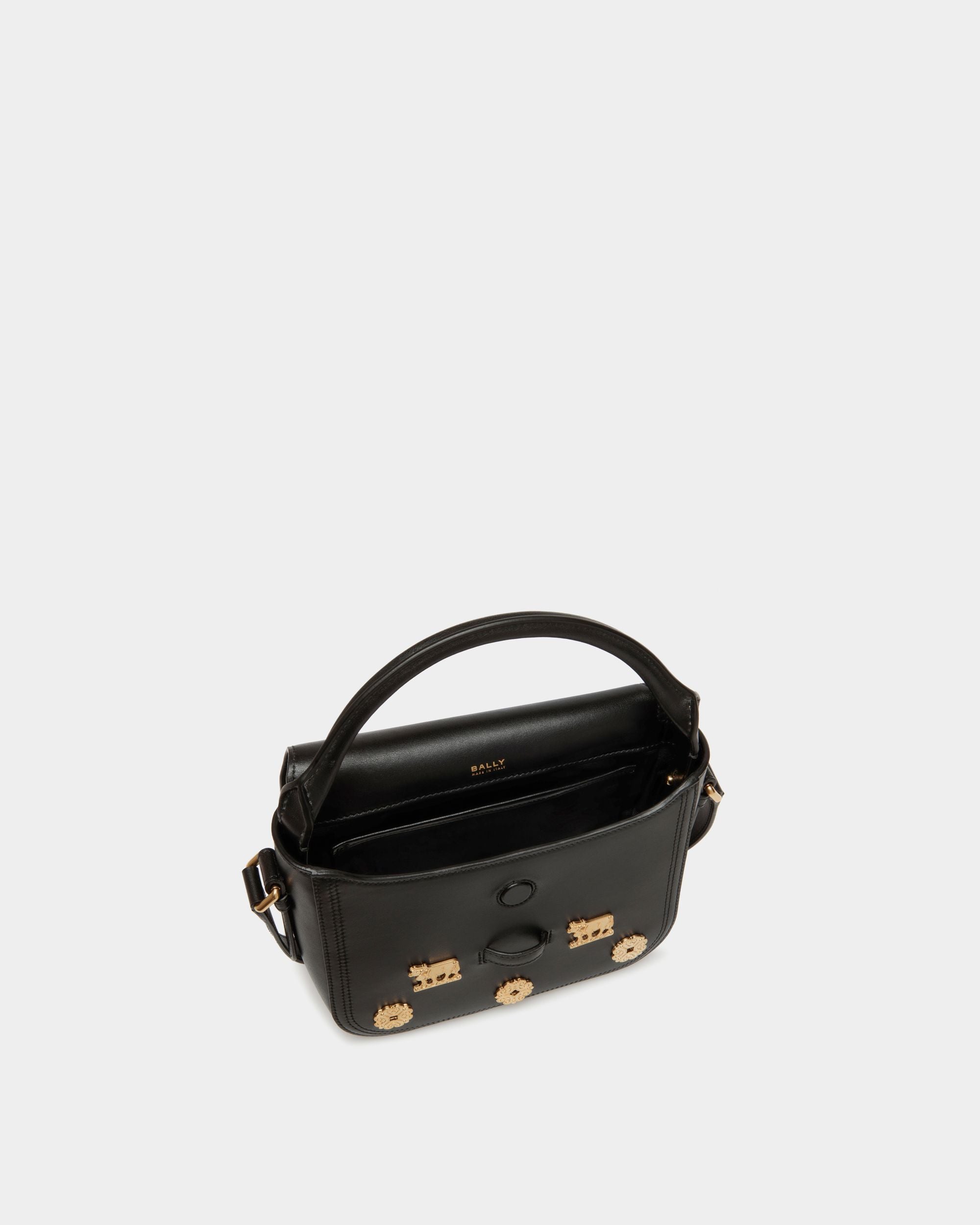 Beckett Minitasche Aus Schwarzem Leder Mit Nieten - Damen - Bally - 05