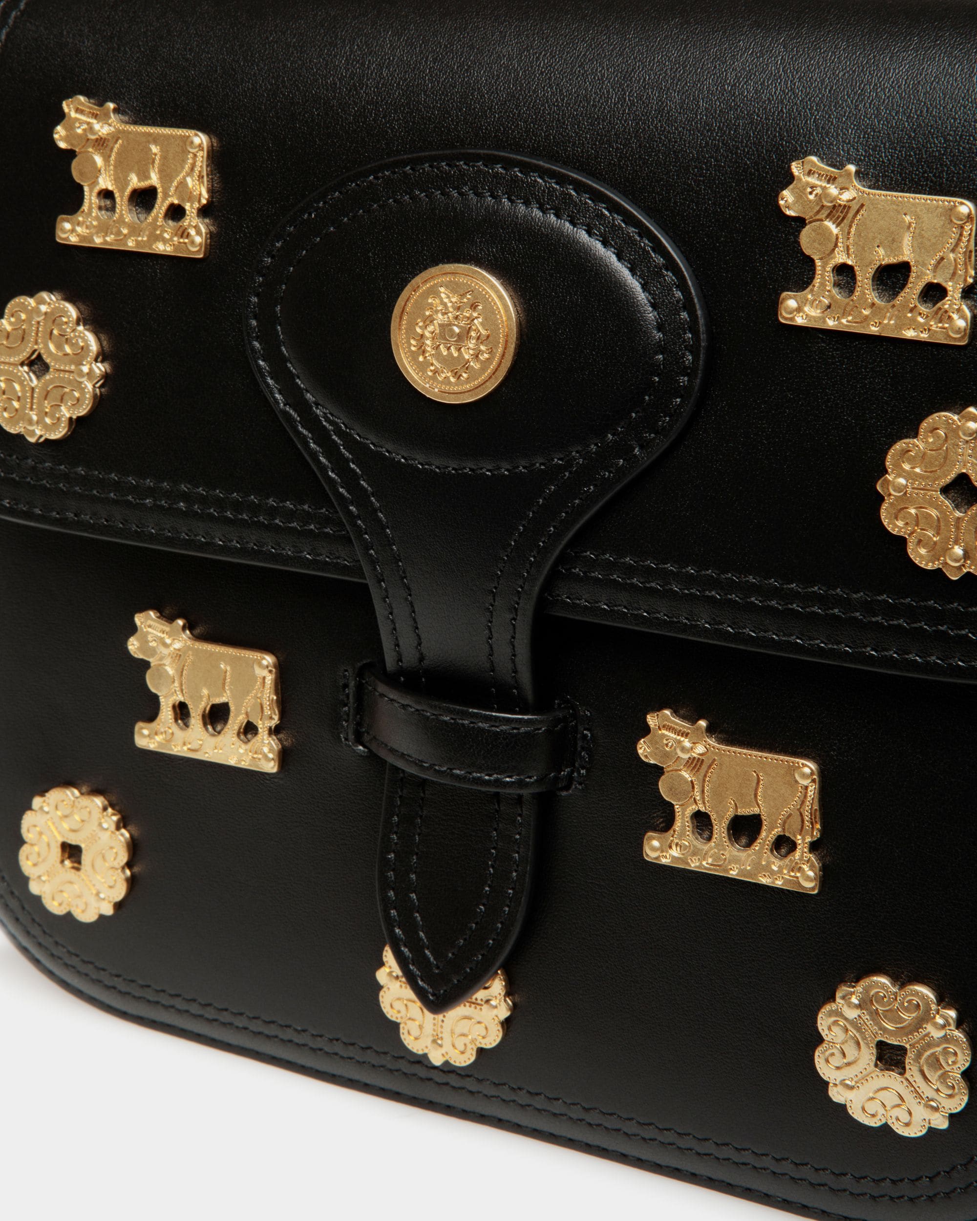 Beckett Minitasche Aus Schwarzem Leder Mit Nieten - Damen - Bally - 06