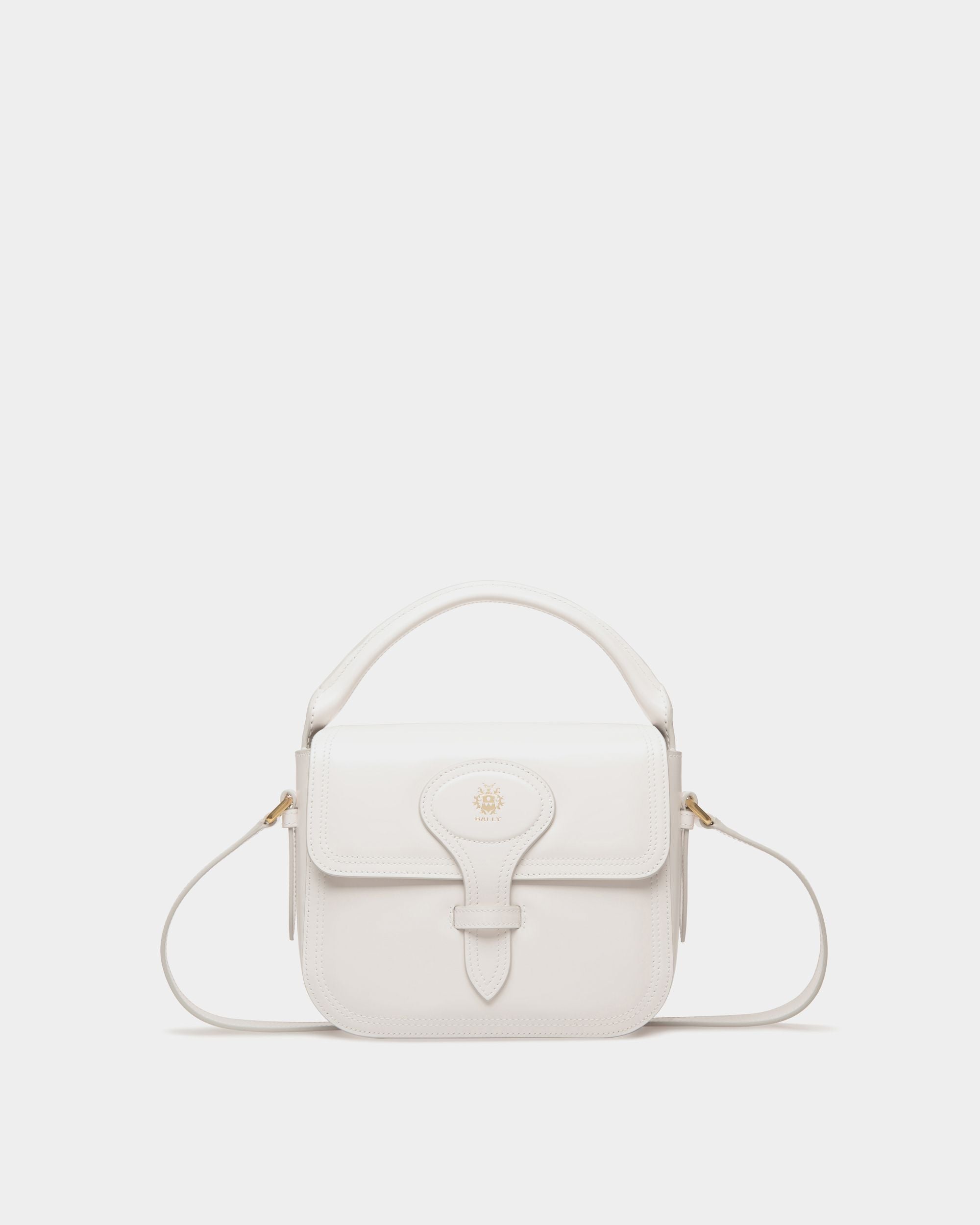 Beckett Minibag in White Brushed Leather - Femme - Bally - 01