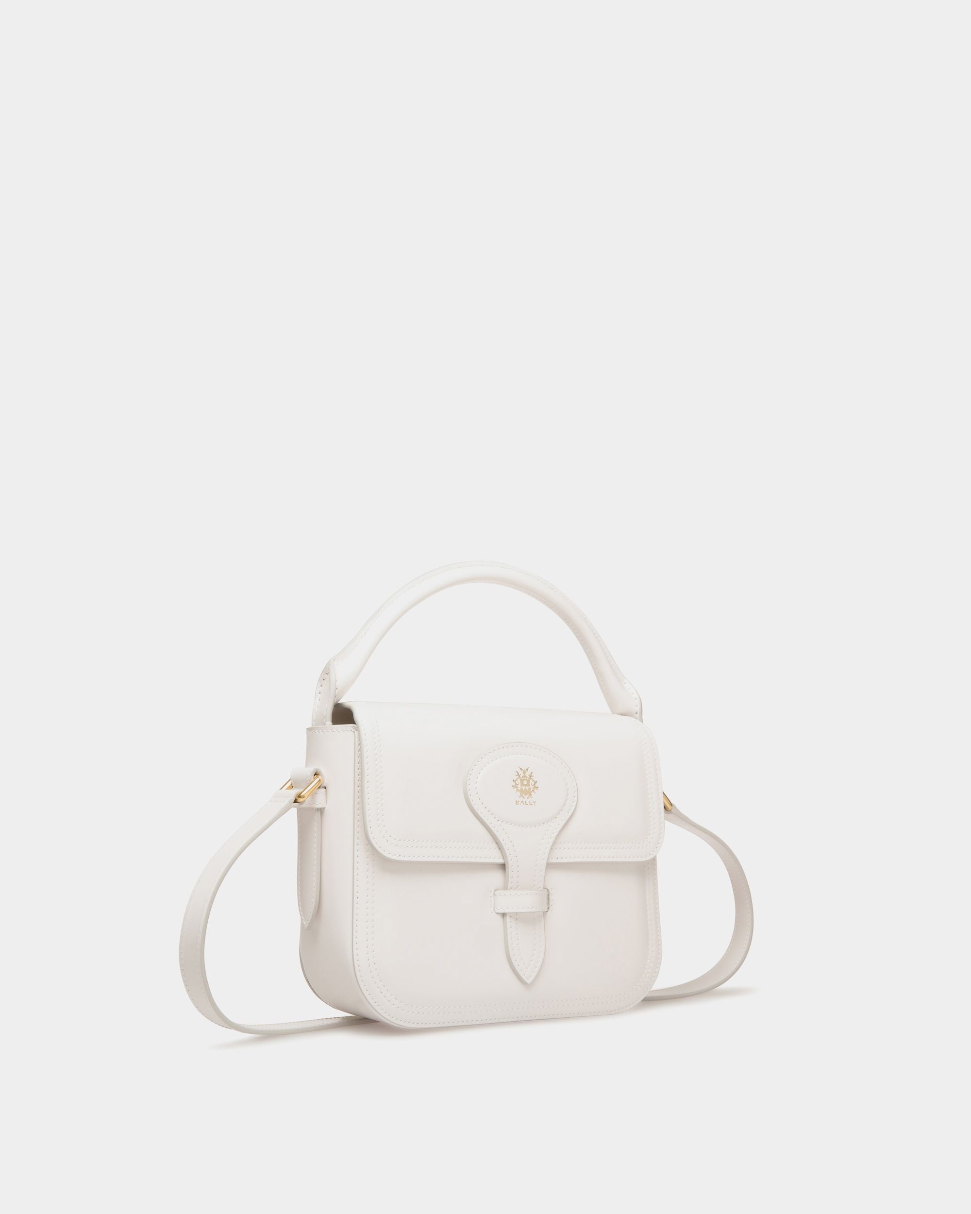 Beckett Minibag in White Brushed Leather - Femme - Bally - 03