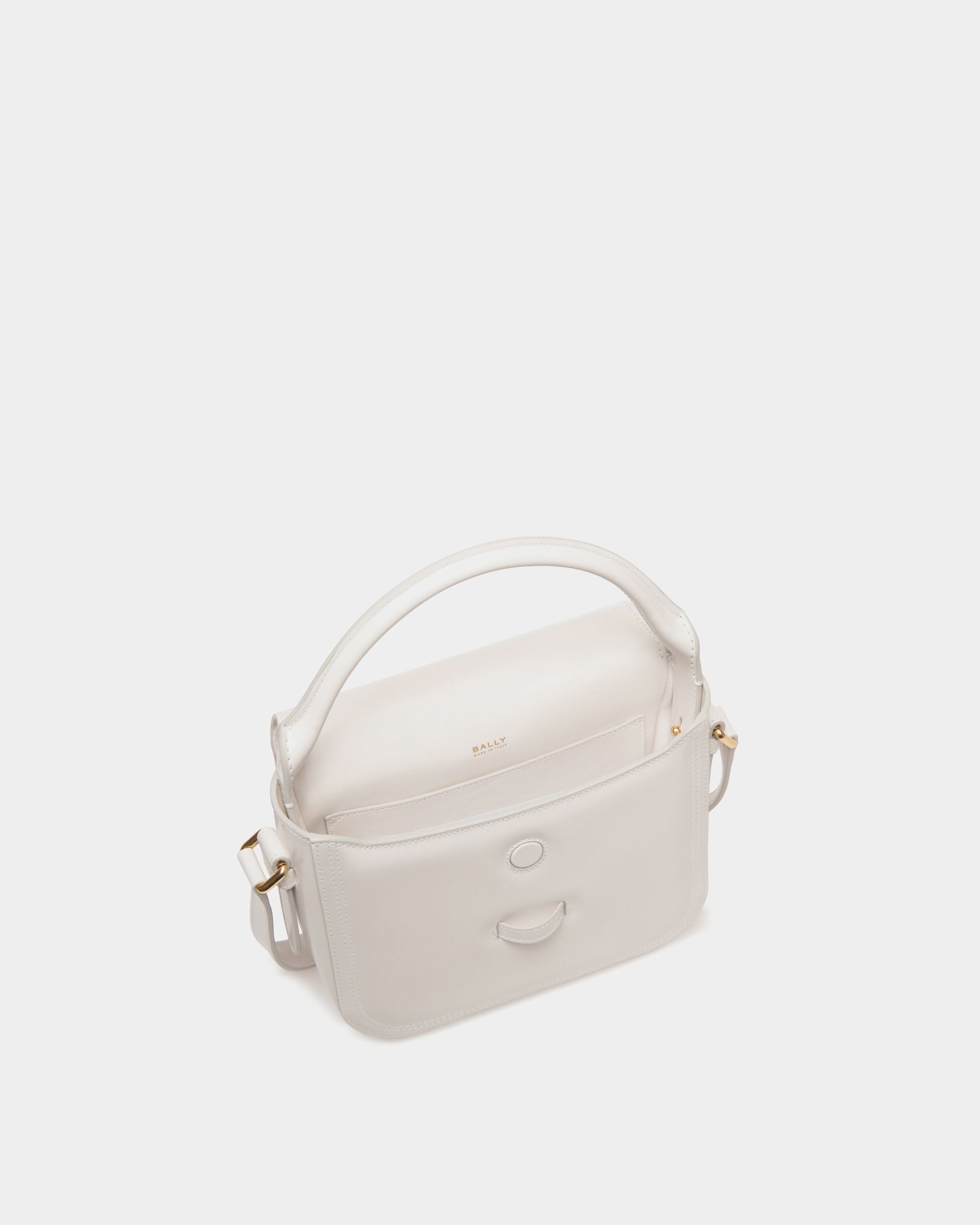 Beckett Minibag in White Brushed Leather - Femme - Bally - 04