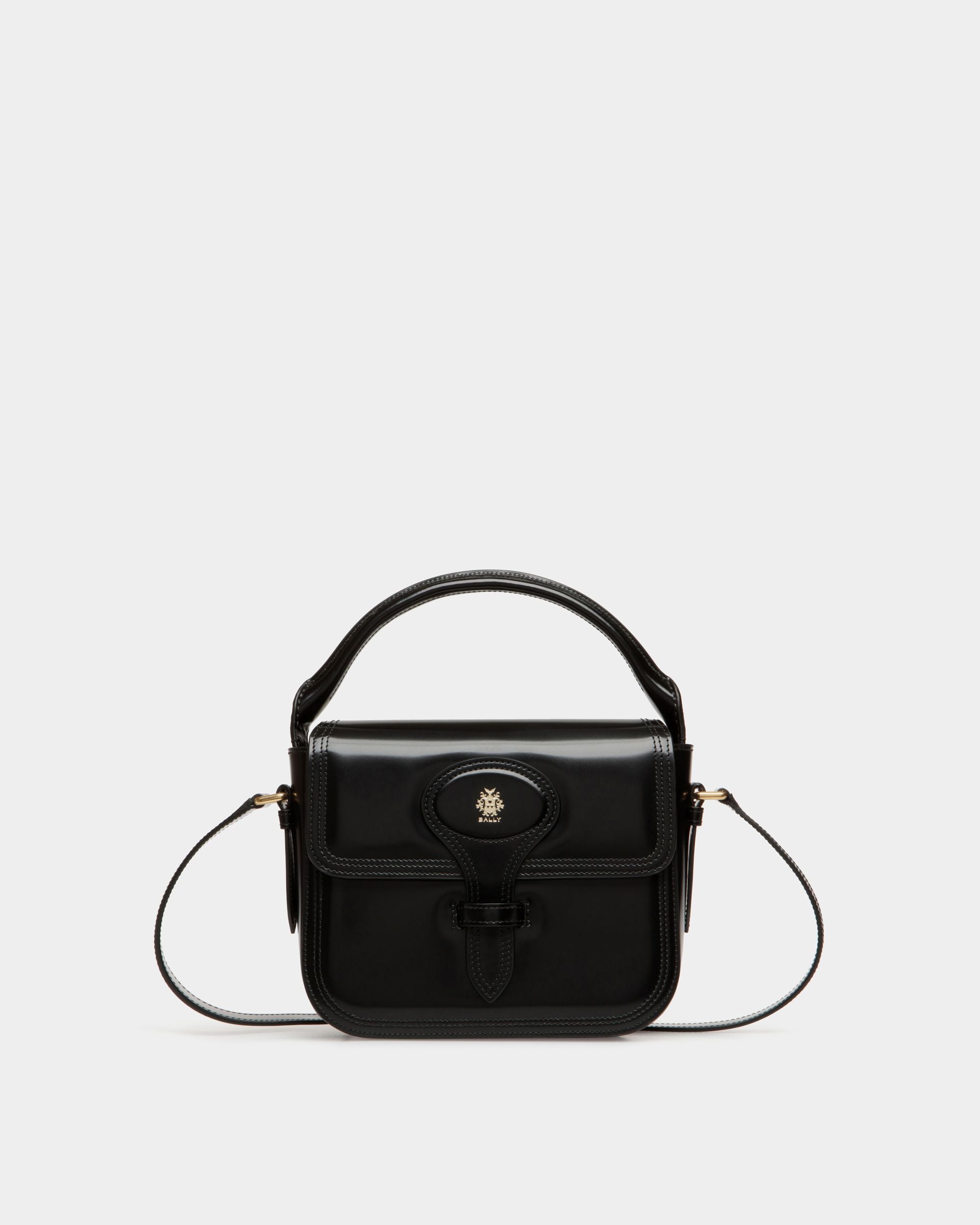Mini Sac Beckett En Cuir Brossé Noir - Femme - Bally - 01