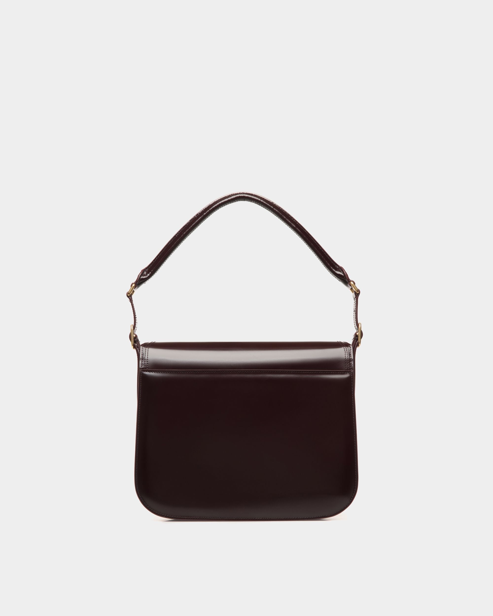 Sac D’épaule Beckett En Cuir Brossé Deep Burgundy - Femme - Bally - 02