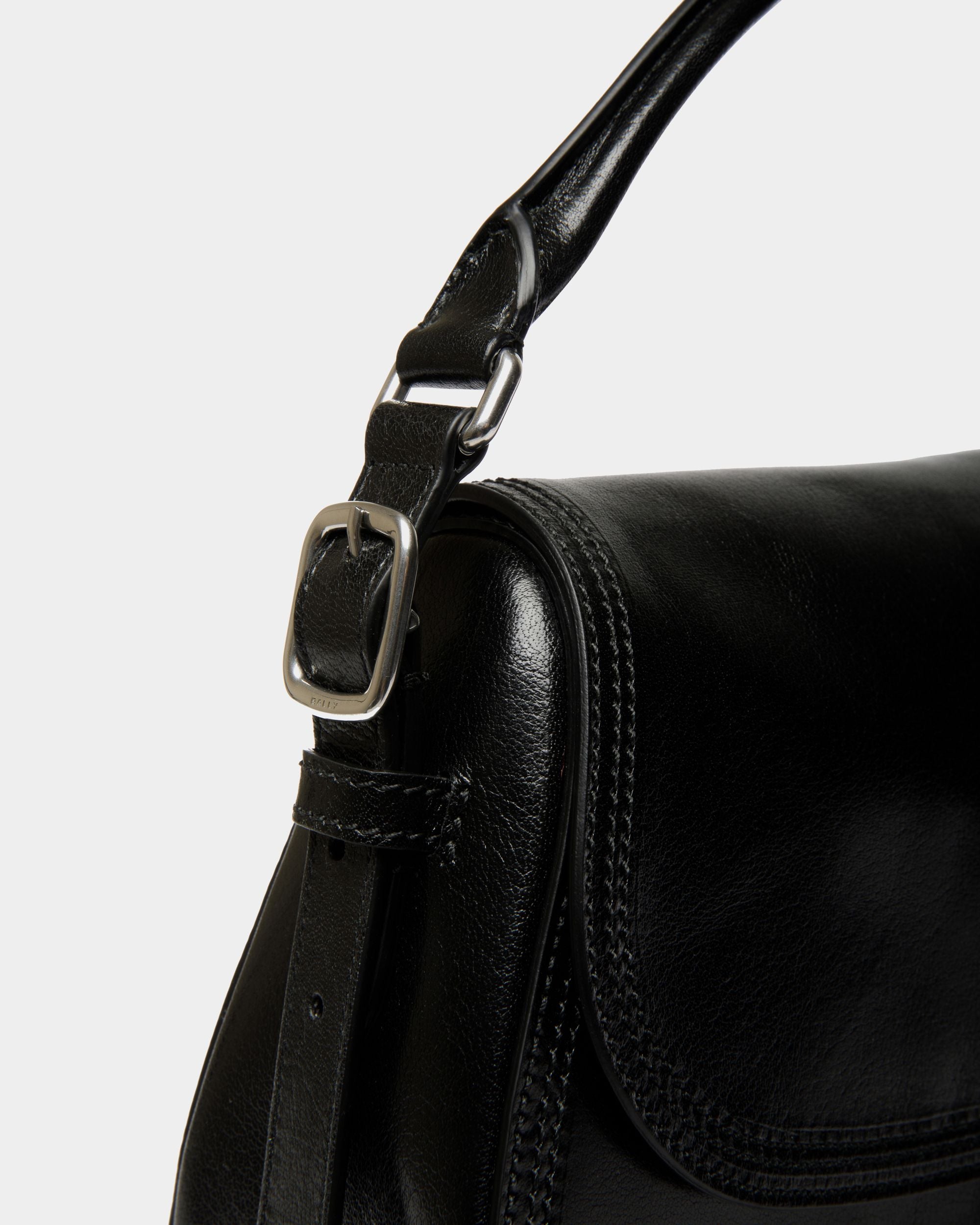Bolso De Hombro Beckett De Piel Negra - Mujer - Bally - 05