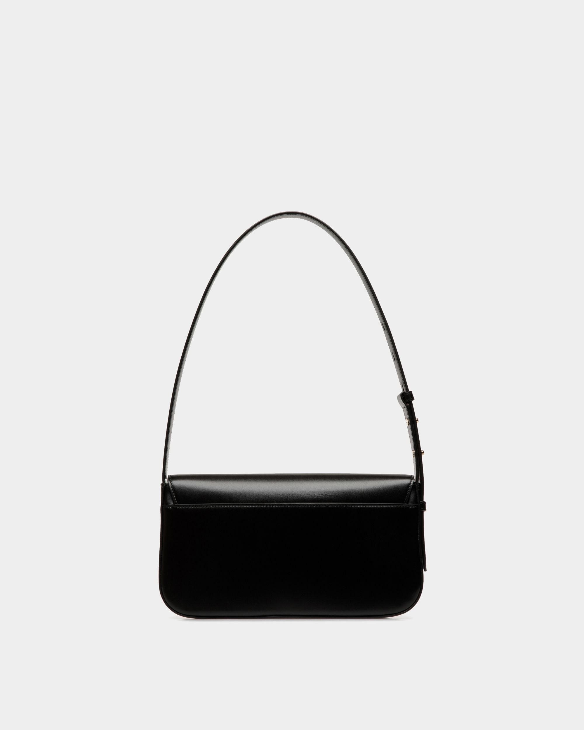 Bolso De Hombro Pequeño Ollam De Piel Negra - Mujer - Bally - 03