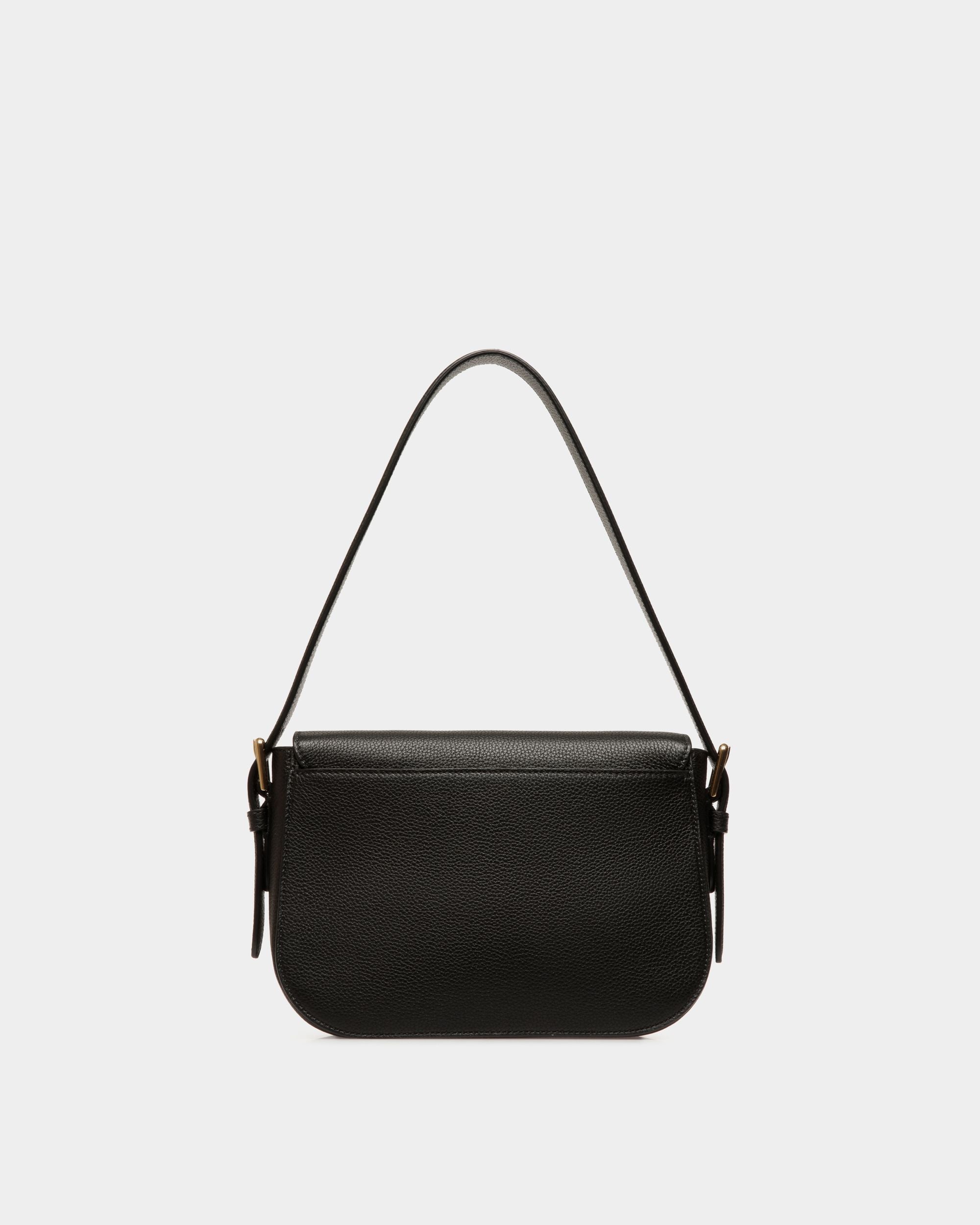 Lock Me Schultertasche Aus Genarbtem Leder In Schwarz - Damen - Bally - 03
