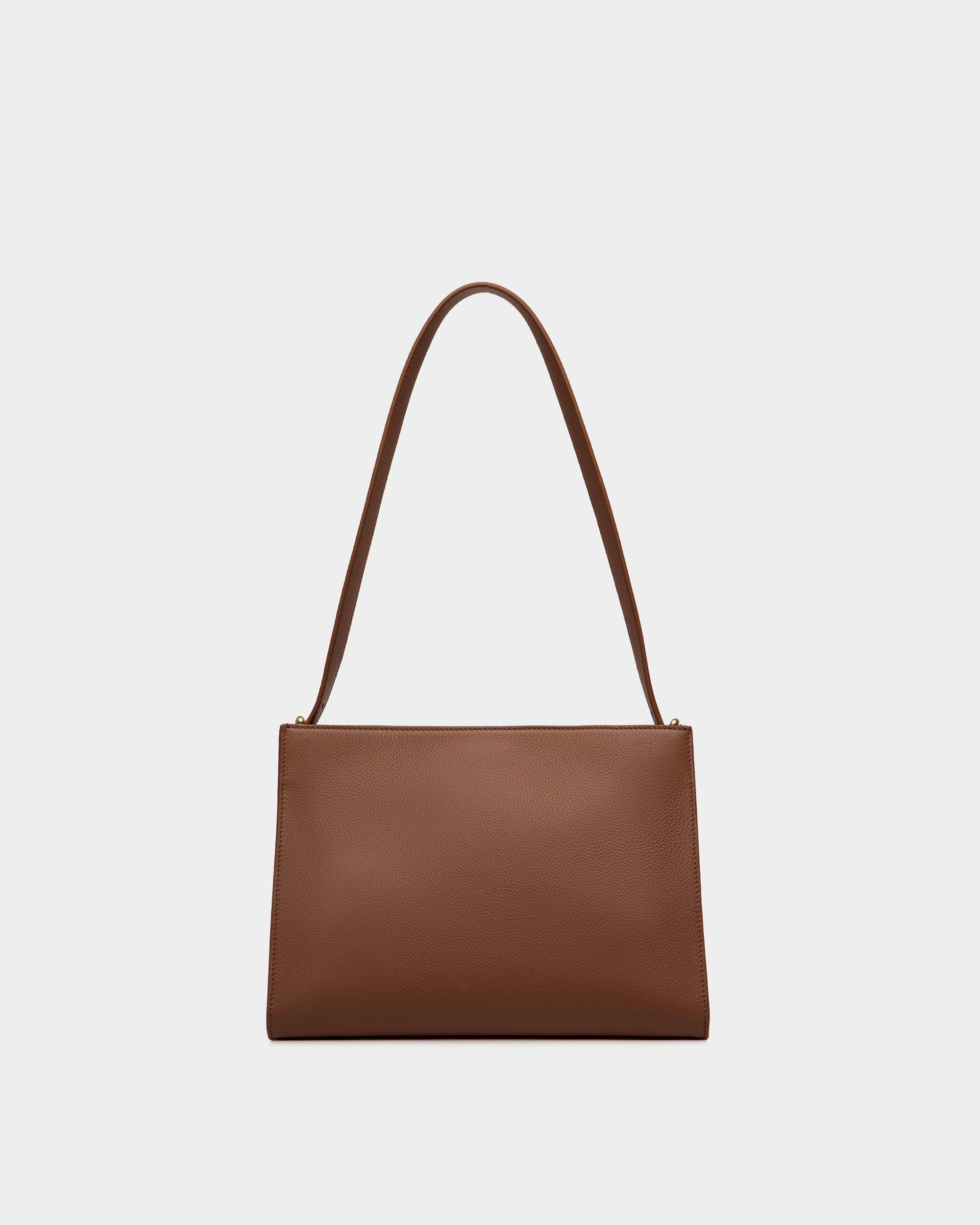 Lock Me Shoulder Bag in Brown Grained Leather - Femme - Bally - 03