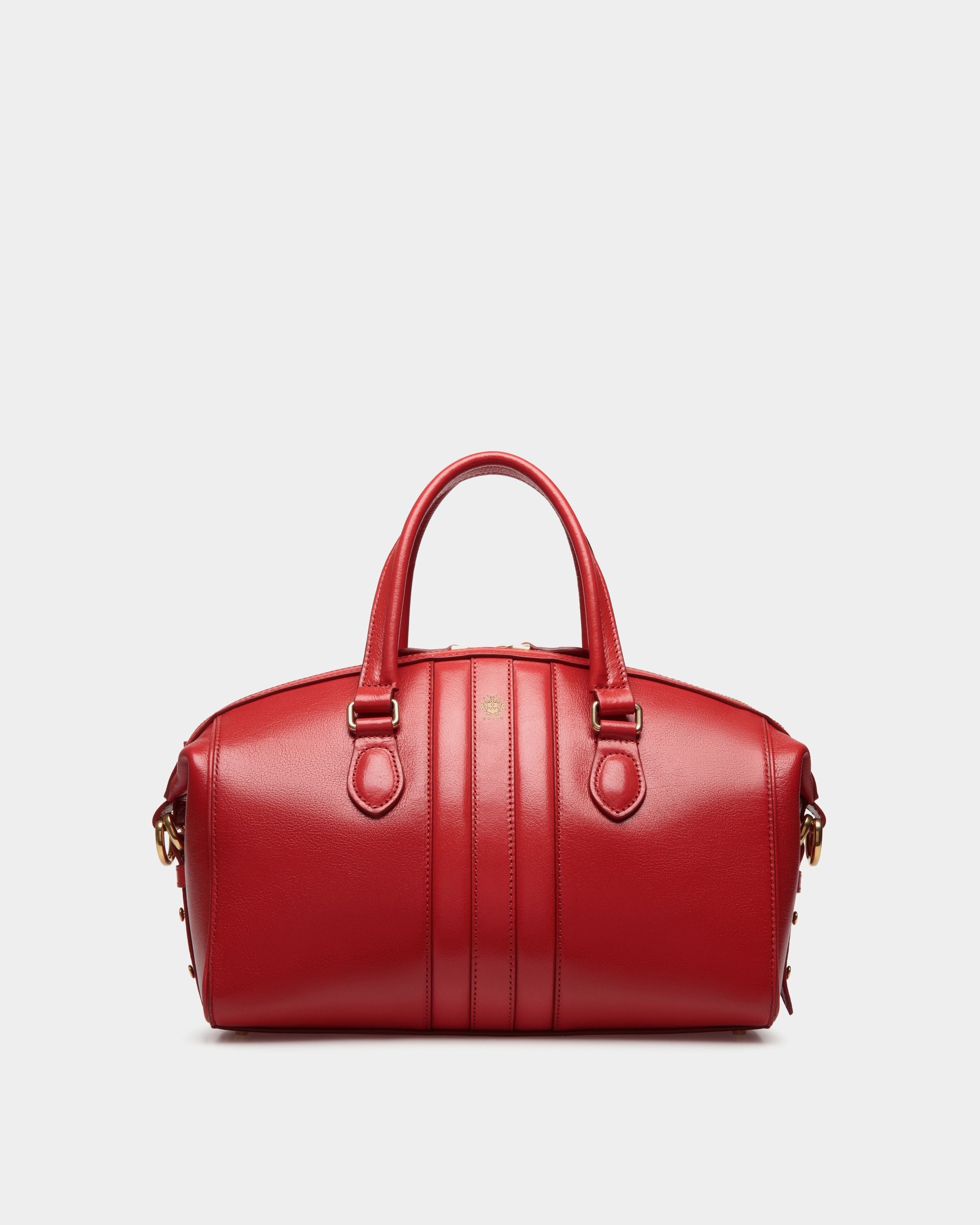 Beckett Top Handle Bag In Red Leather - Femme - Bally - 01
