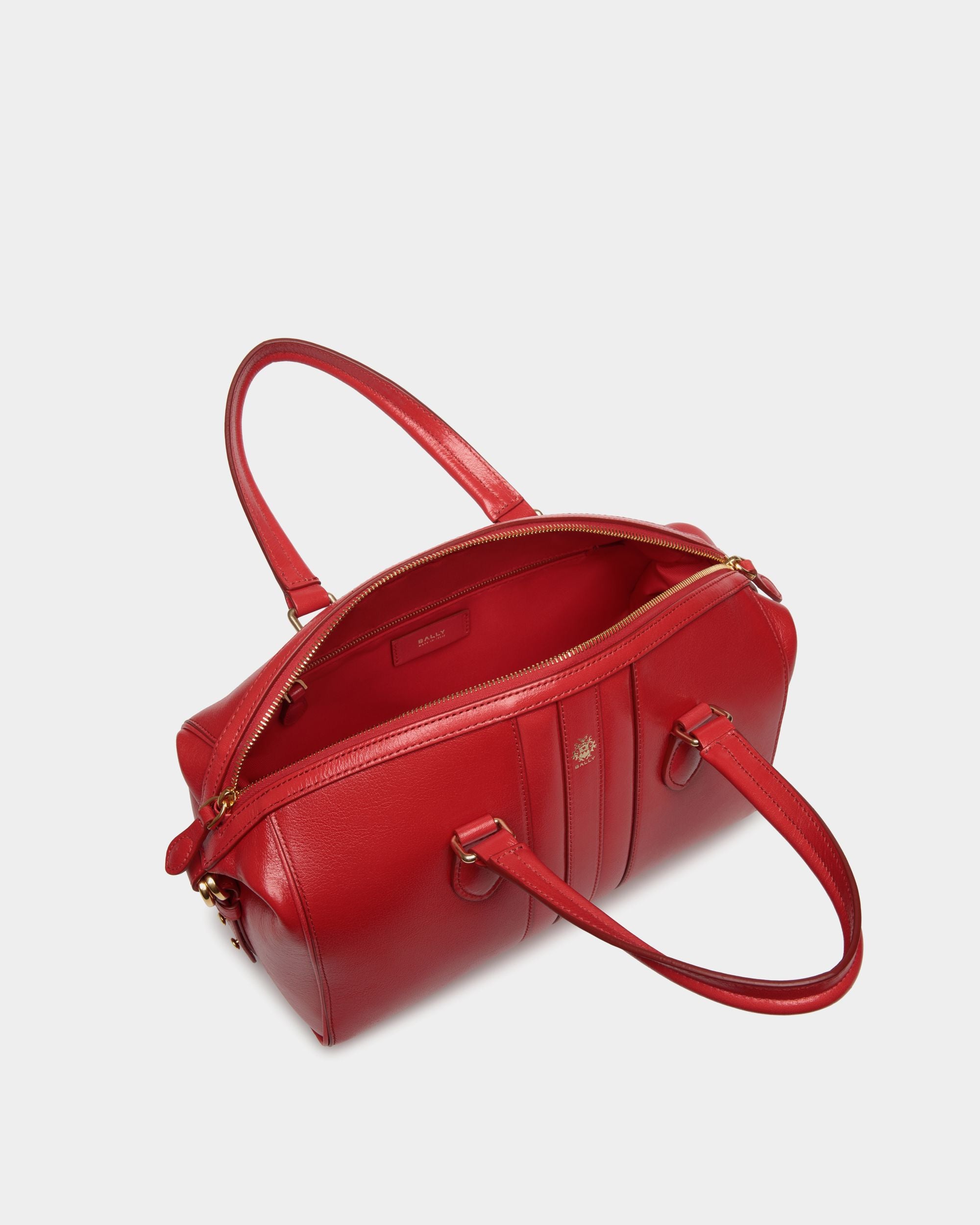 Beckett Top Handle Bag In Red Leather - Femme - Bally - 05