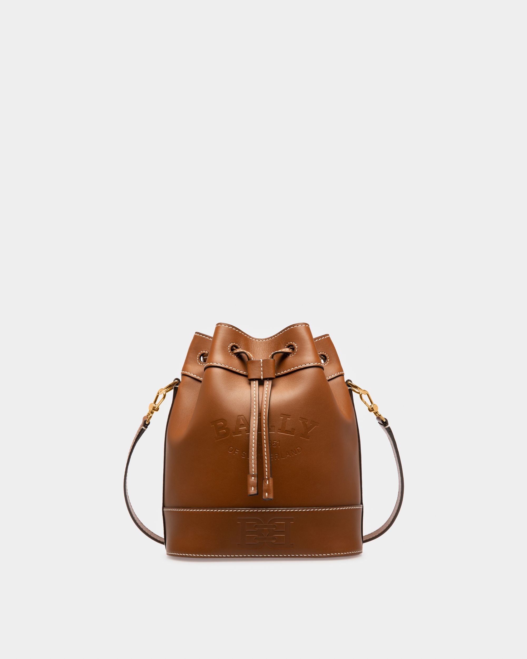 Cleoh Sac Seau En Cuir Marron - Femme - Bally - 01