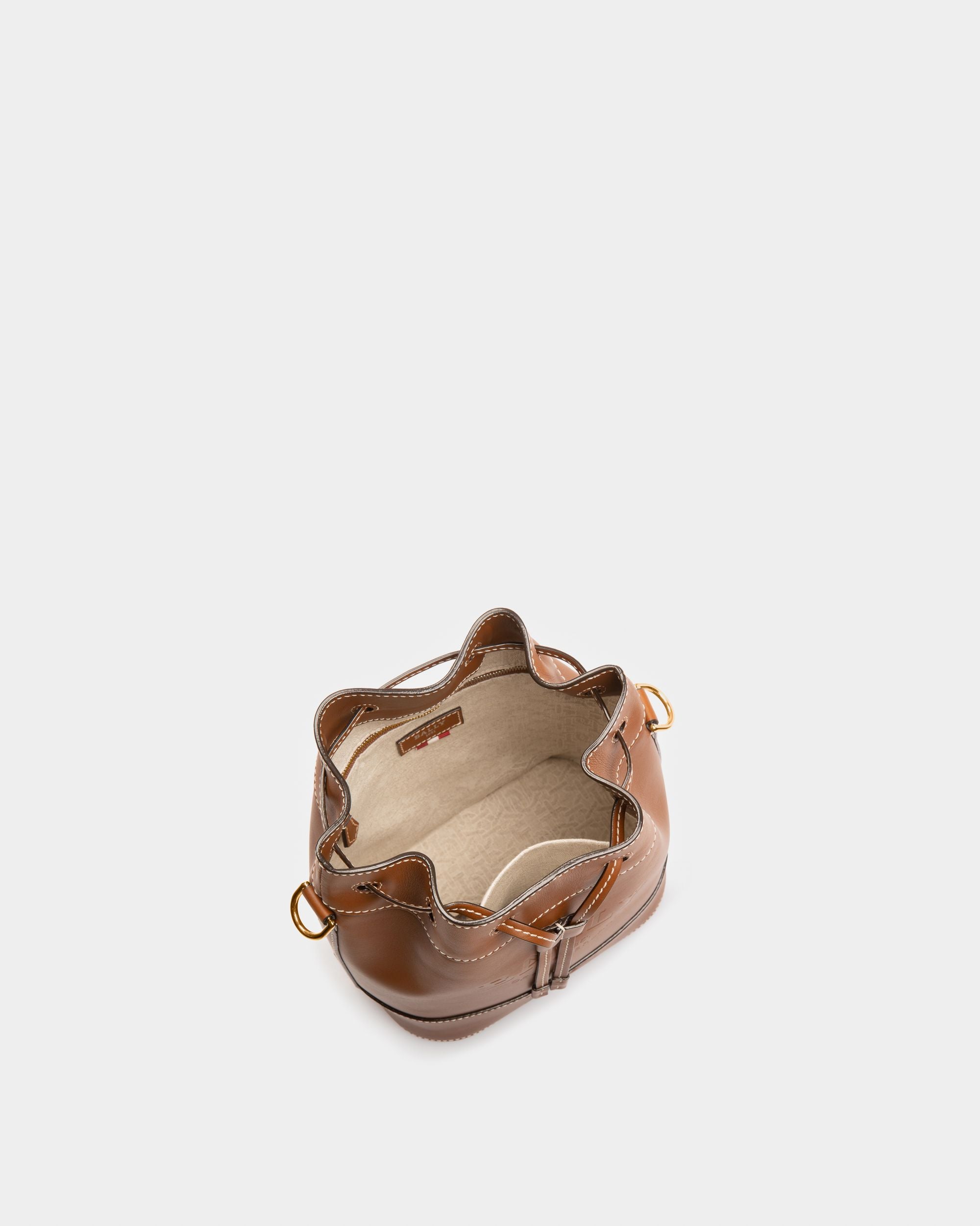 Cleoh Sac Seau En Cuir Marron - Femme - Bally - 04