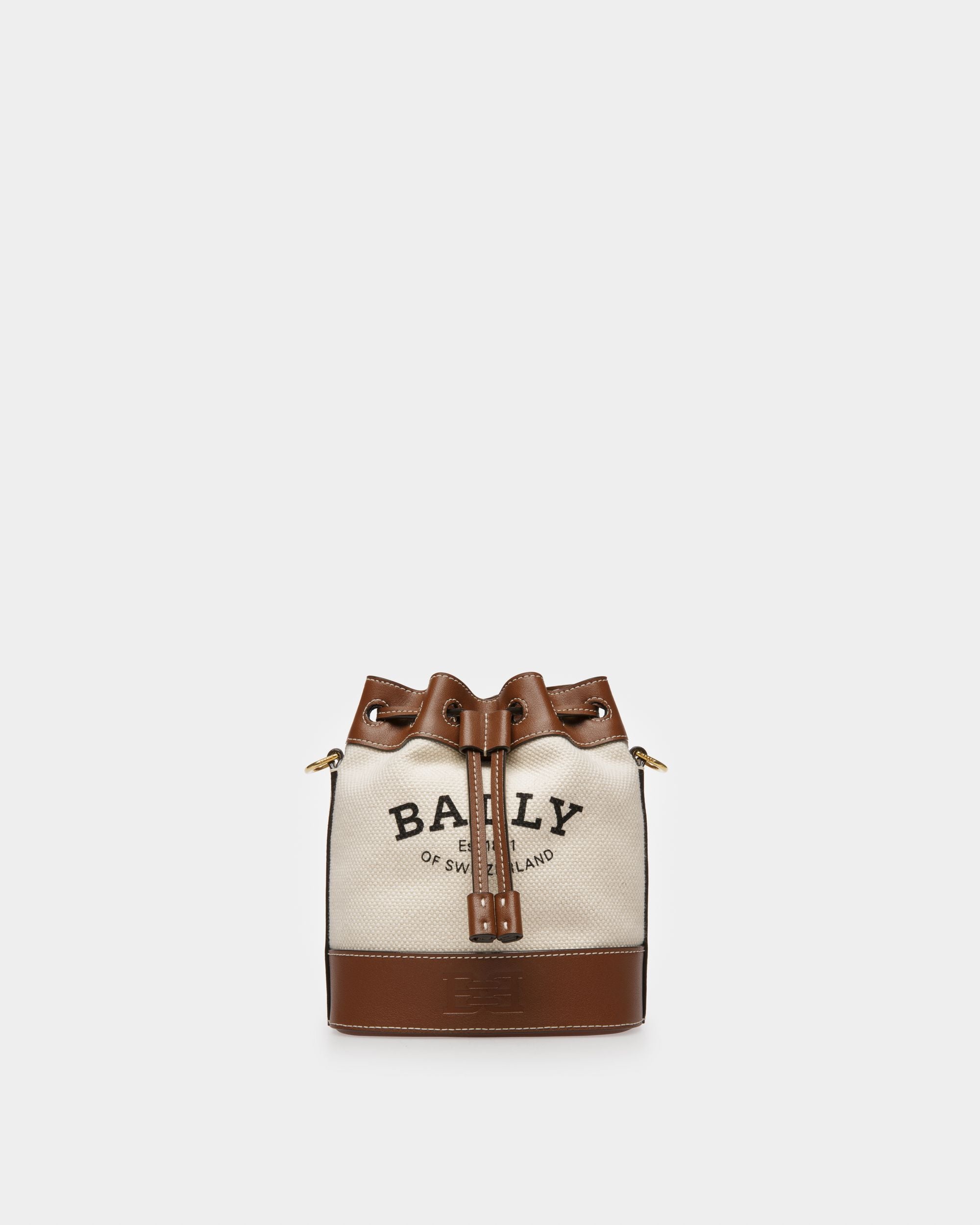 Cleoh Sac Seau En Tissu Couleur Naturelle Et Marron - Femme - Bally - 01