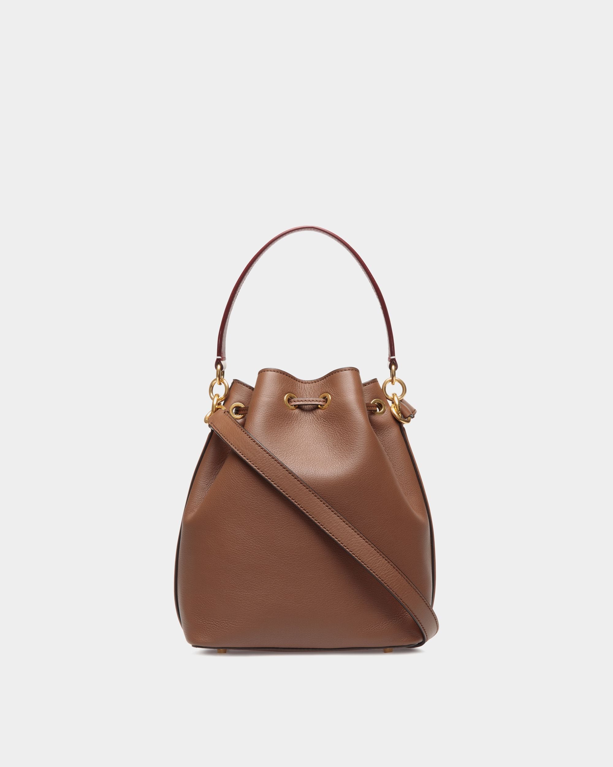 Sac Seau Code En Cuir Marron - Femme - Bally - 02