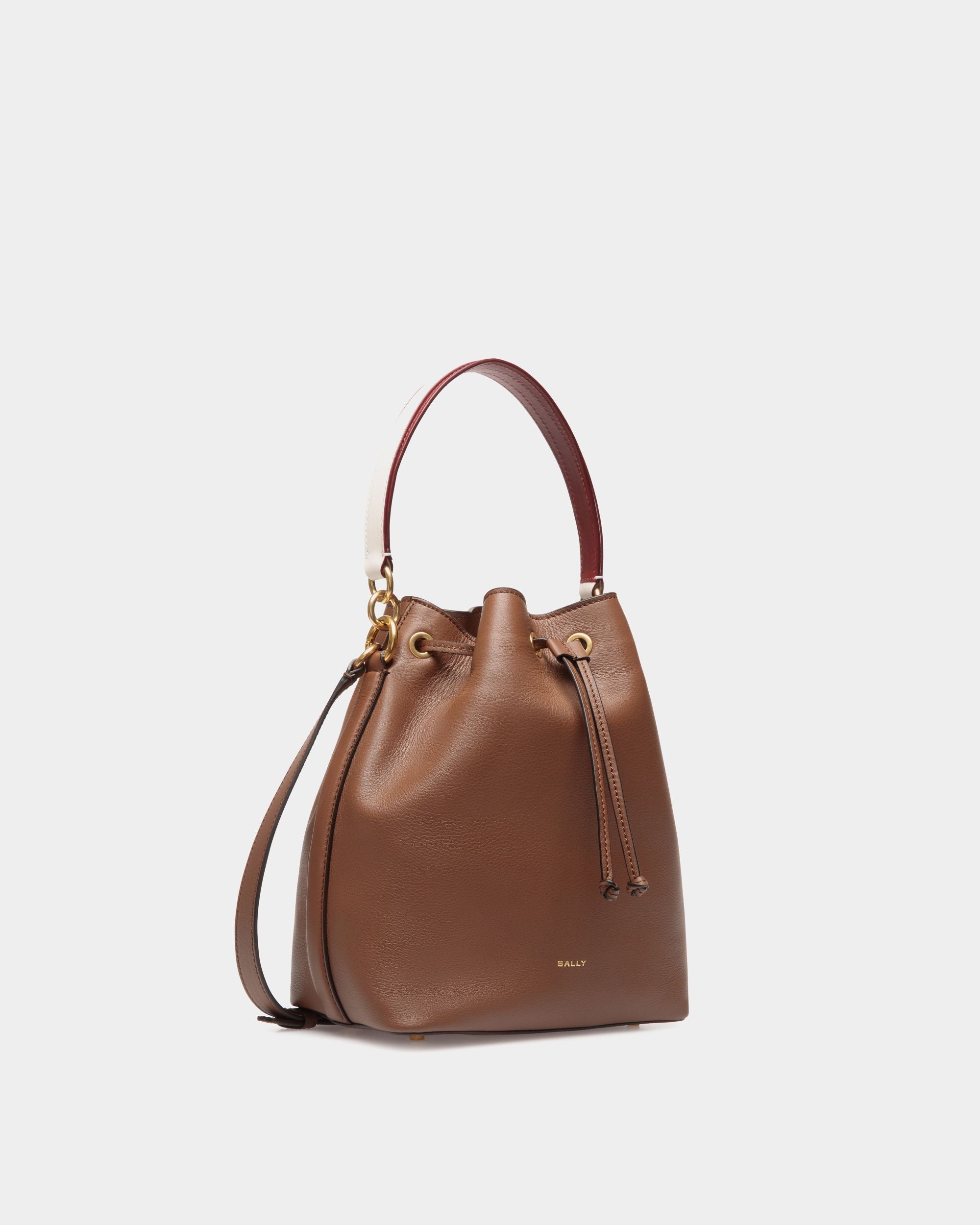 Sac Seau Code En Cuir Marron - Femme - Bally - 03