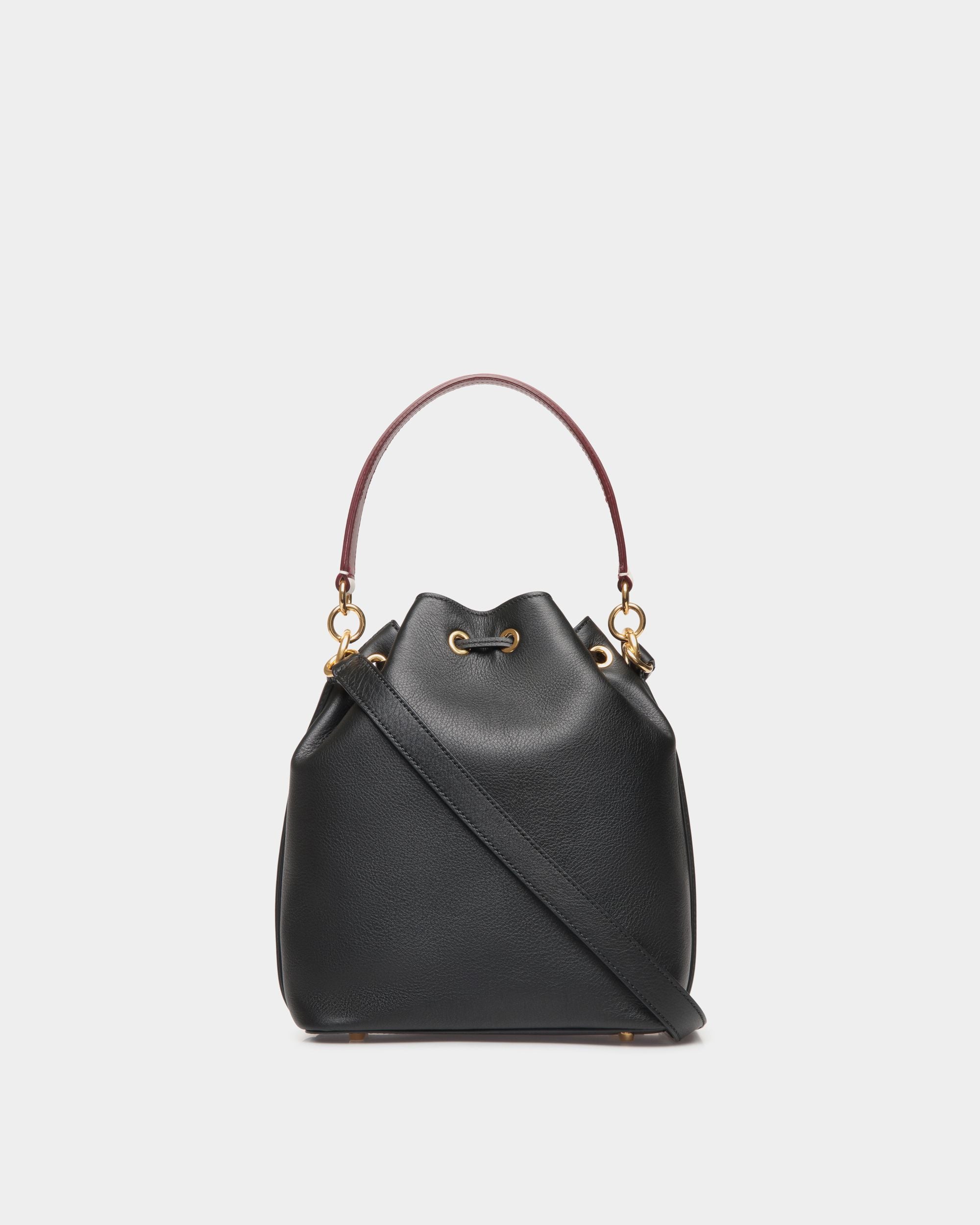 Bolso Cubo Code De Piel Negra - Mujer - Bally - 02