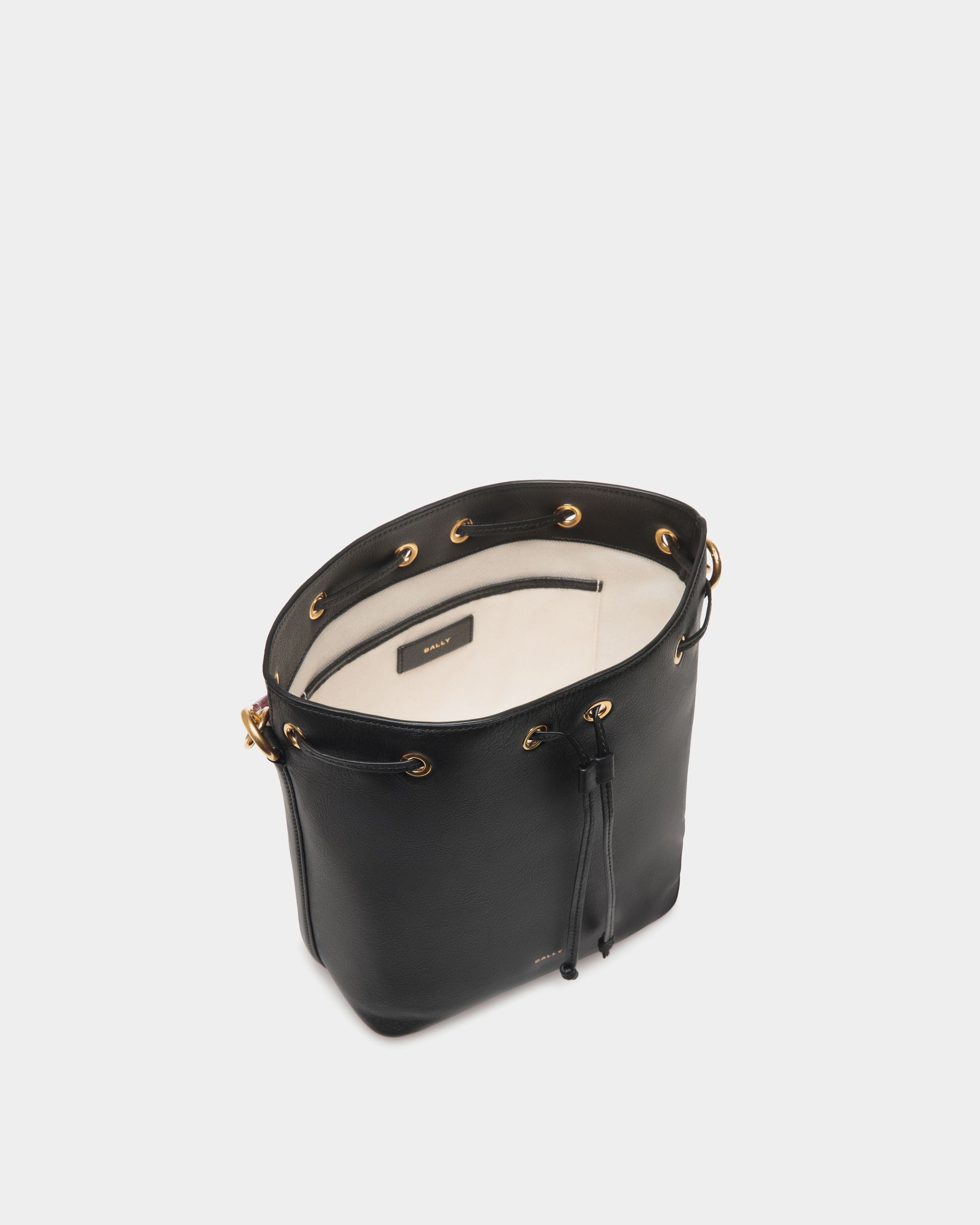 Bolso Cubo Code De Piel Negra - Mujer - Bally - 04