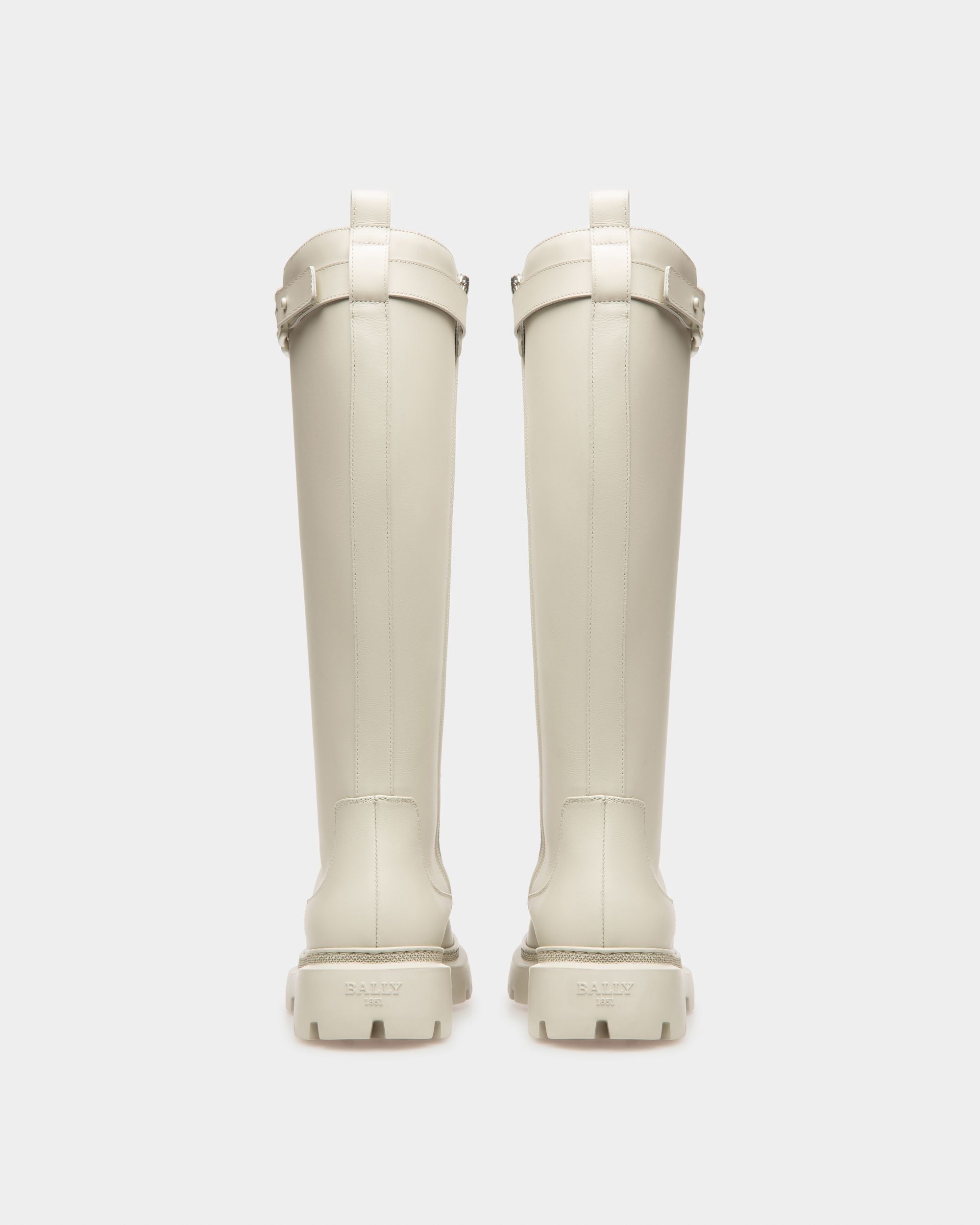 Gaila Leather Boots In Denty White - Women's - Bally - 04
