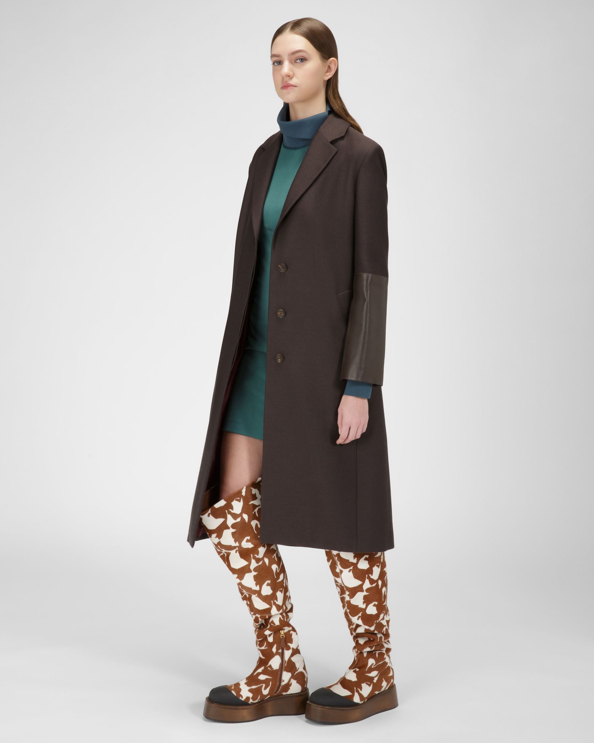 Irenne Leather Long Boots In White & Brown - Women's - Bally - 03