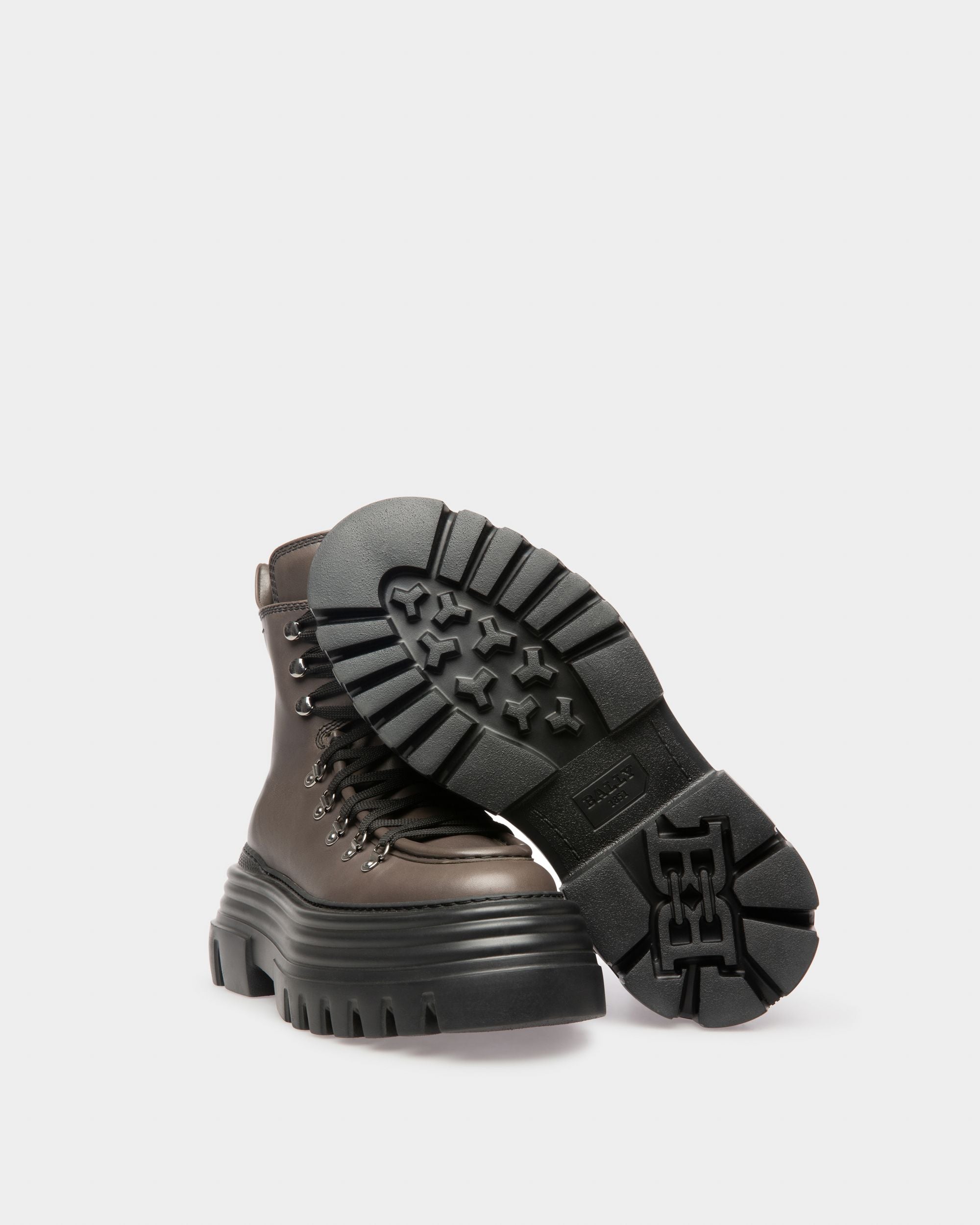 Graciella Stiefletten Aus Militärgrünem Leder - Damen - Bally - 05