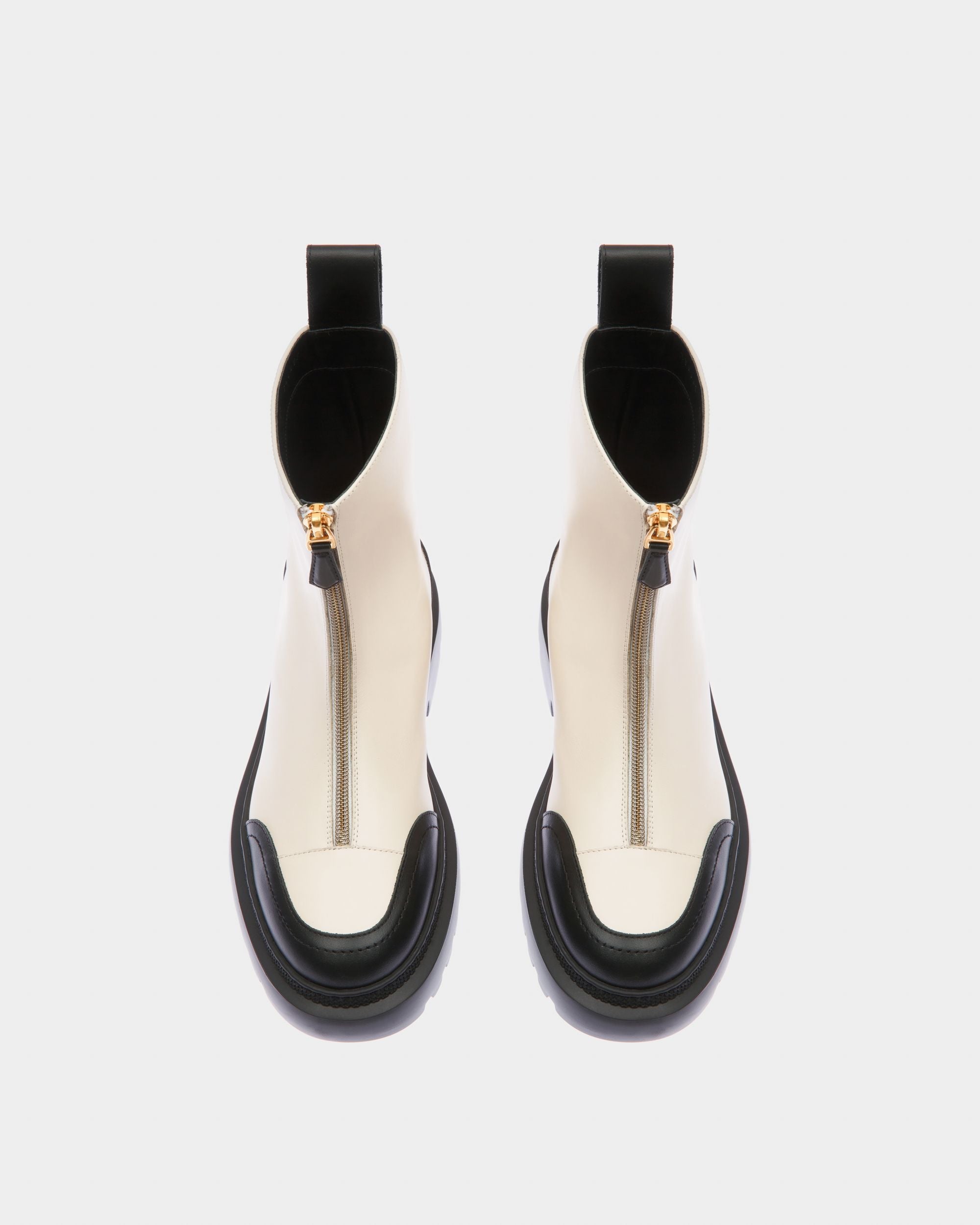 Giuli Leather Booties In Bone - Women's - Bally - 02
