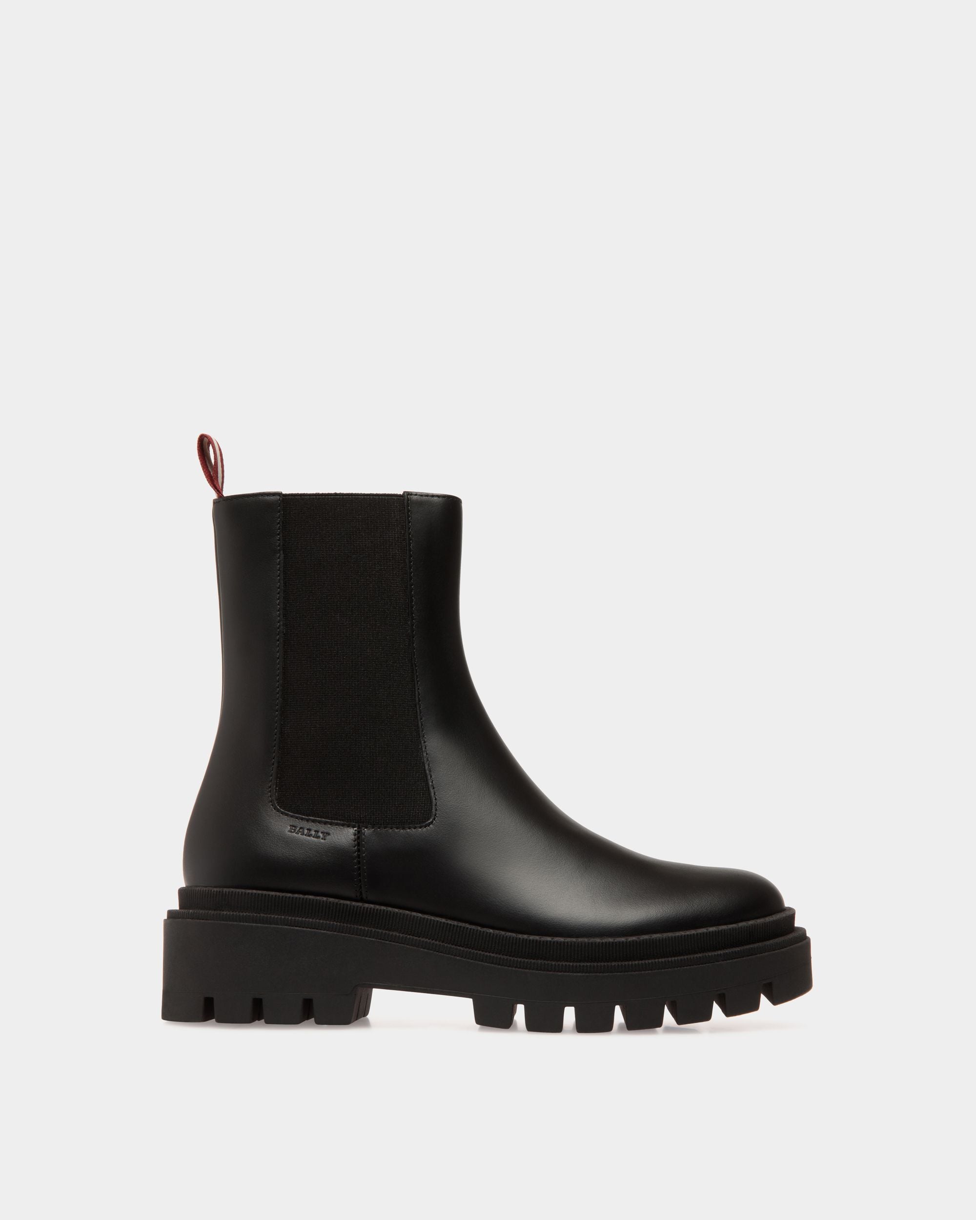 Booties In Black Leather - Mujer - Bally - 01
