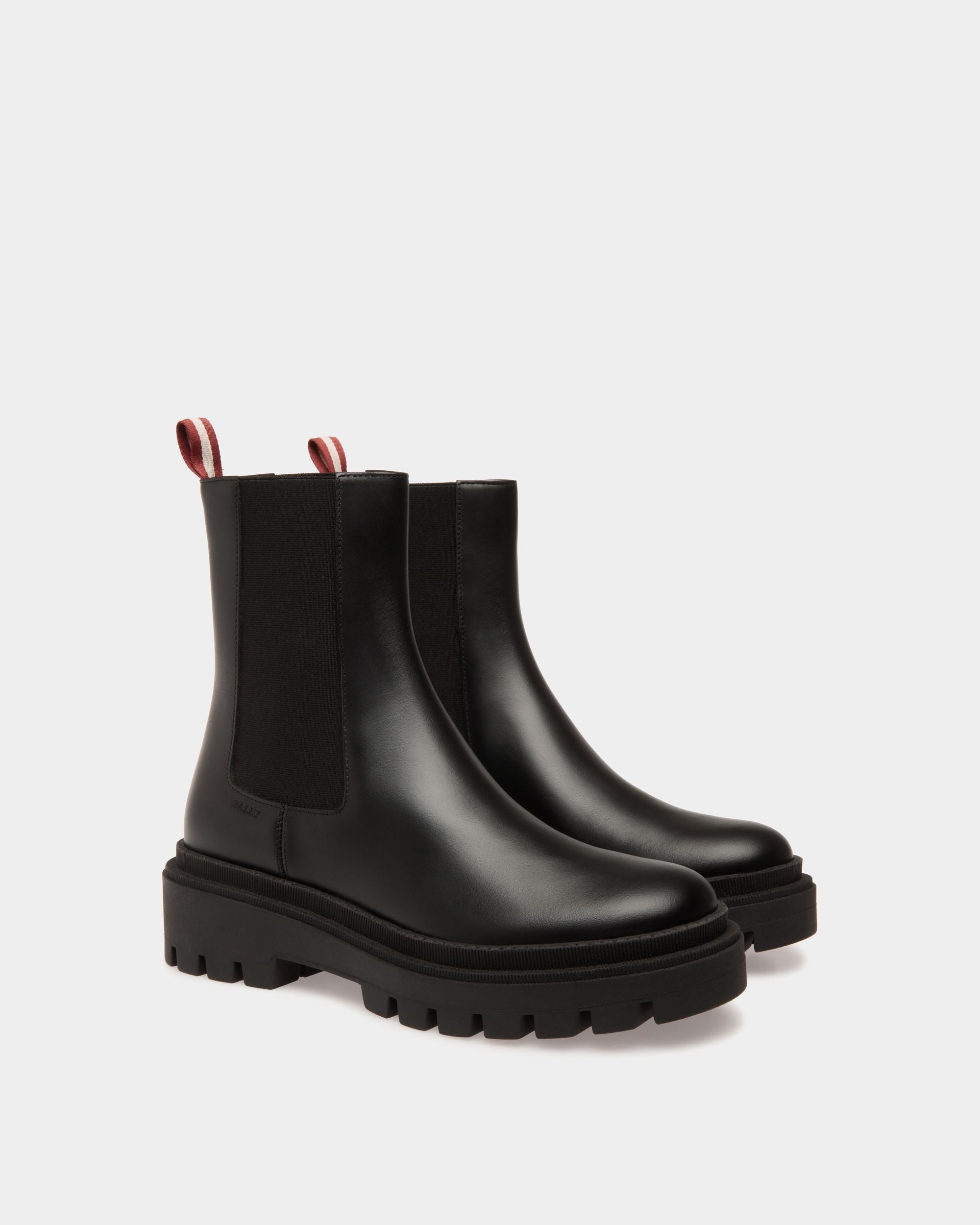 Booties In Black Leather - Mujer - Bally - 02