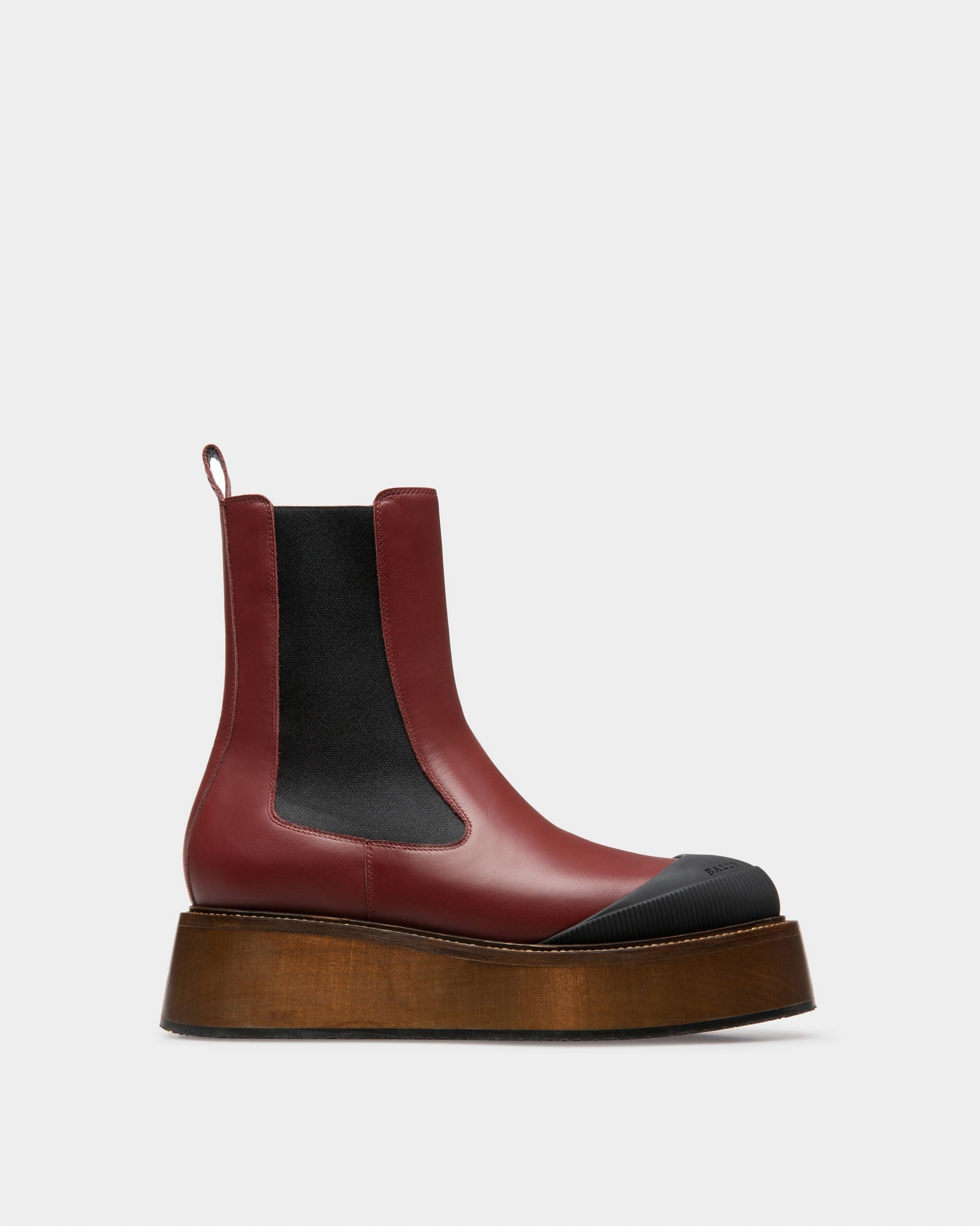 Ilene Leather Booties In Heritage Red - Women's - Bally - 01