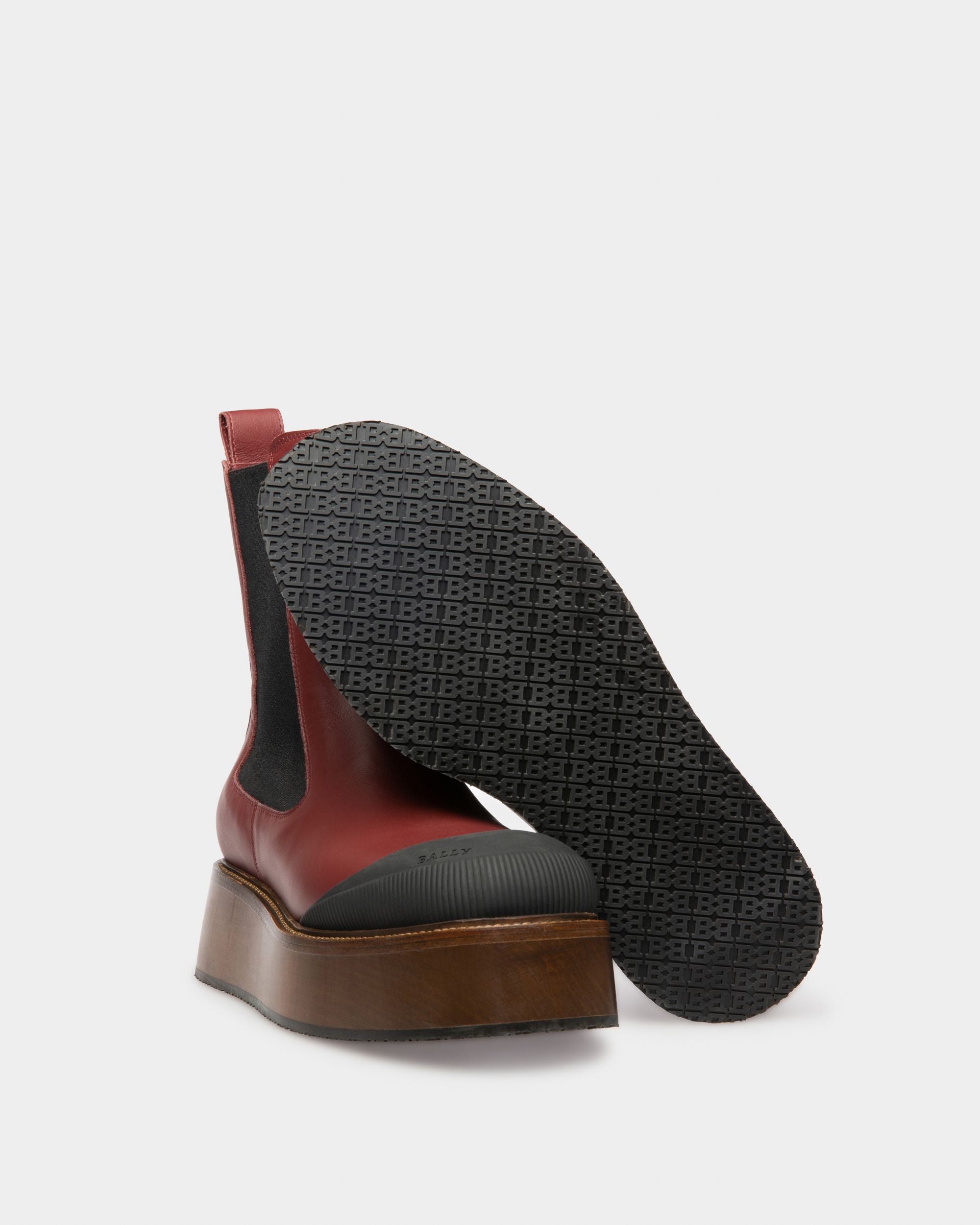 Ilene Leather Booties In Heritage Red - Women's - Bally - 05