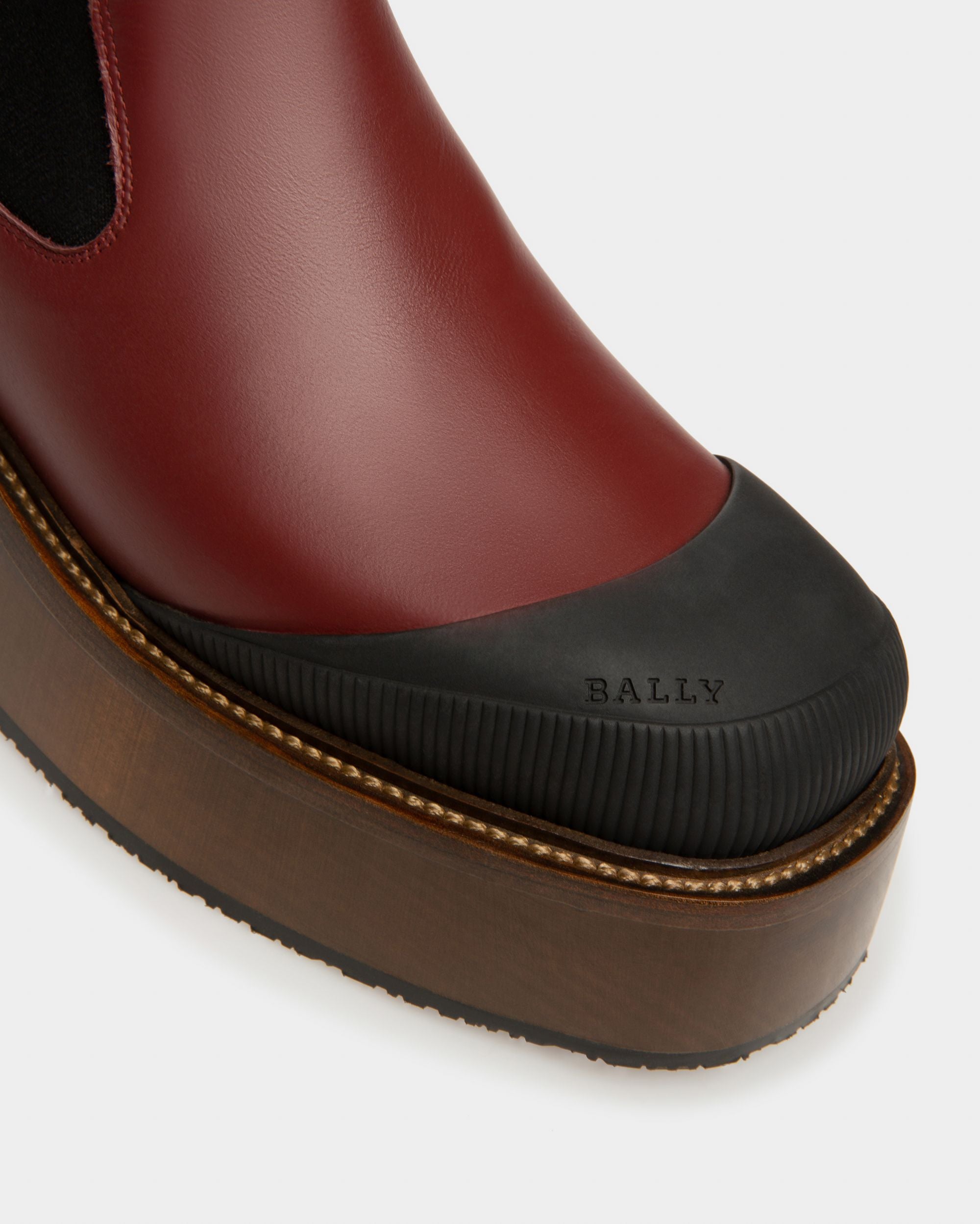 Ilene Leather Booties In Heritage Red - Women's - Bally - 06