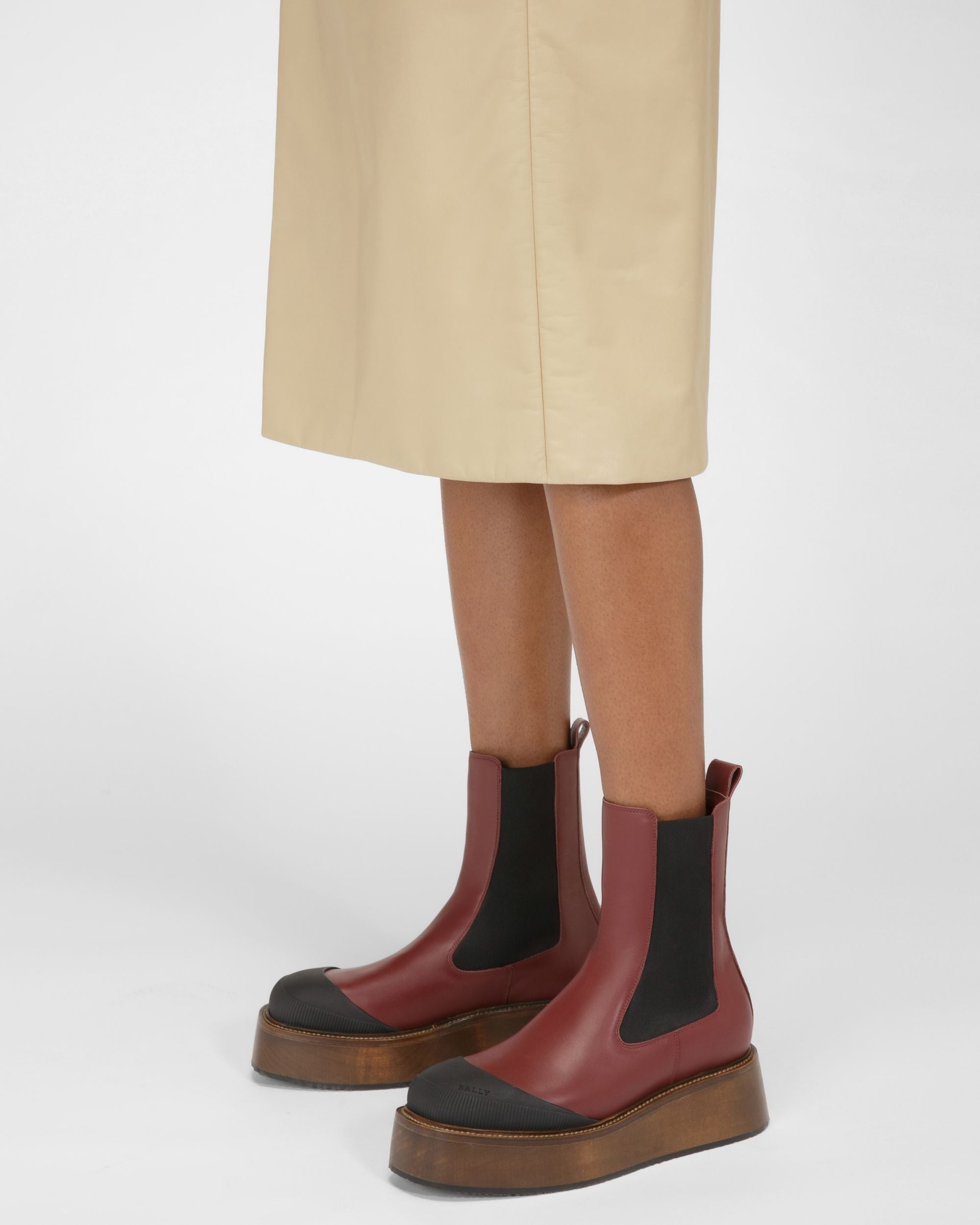 Ilene Leather Booties In Heritage Red - Women's - Bally - 07