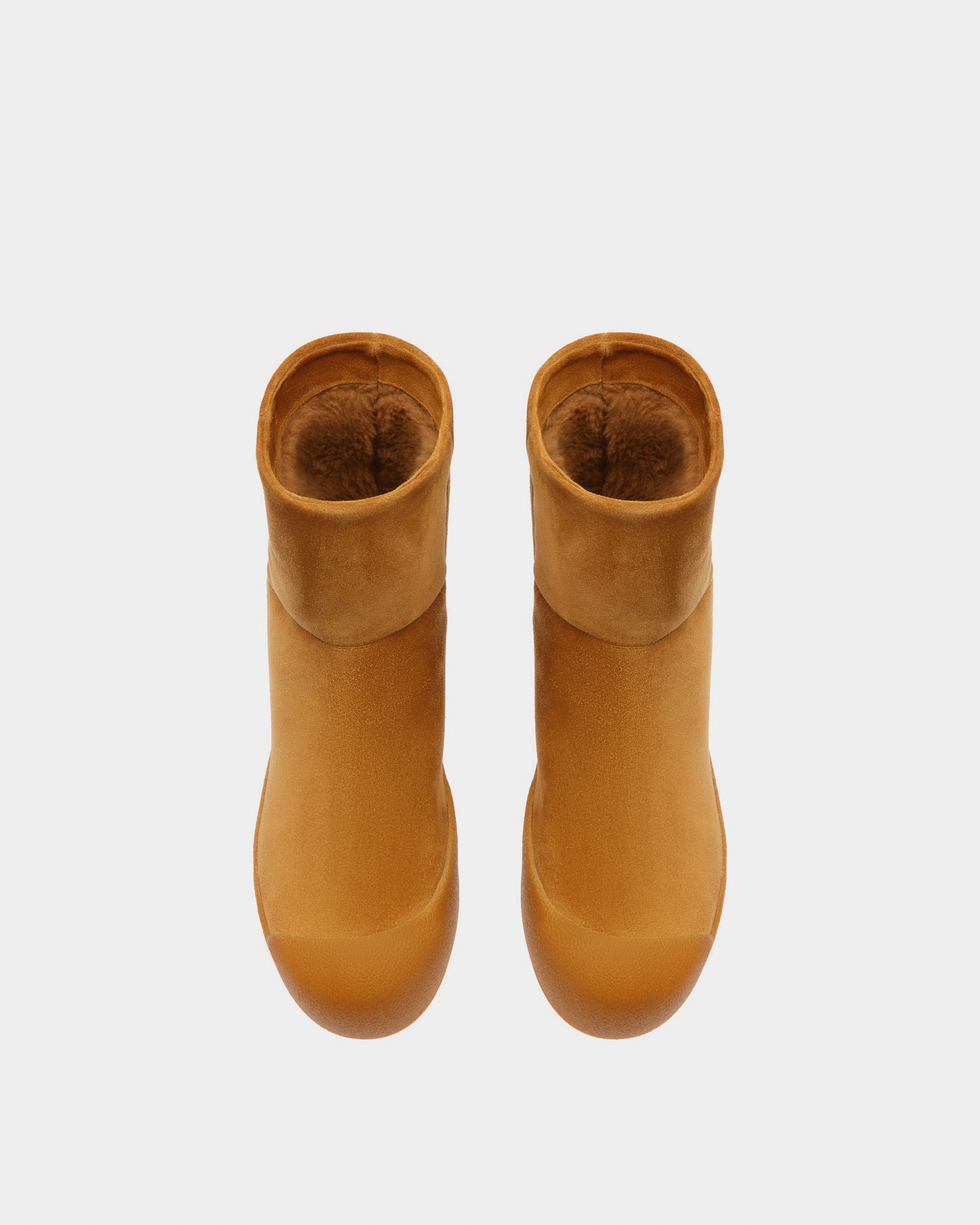 Bottine Collection Curling En Daim Camel - Femme - Bally - 02