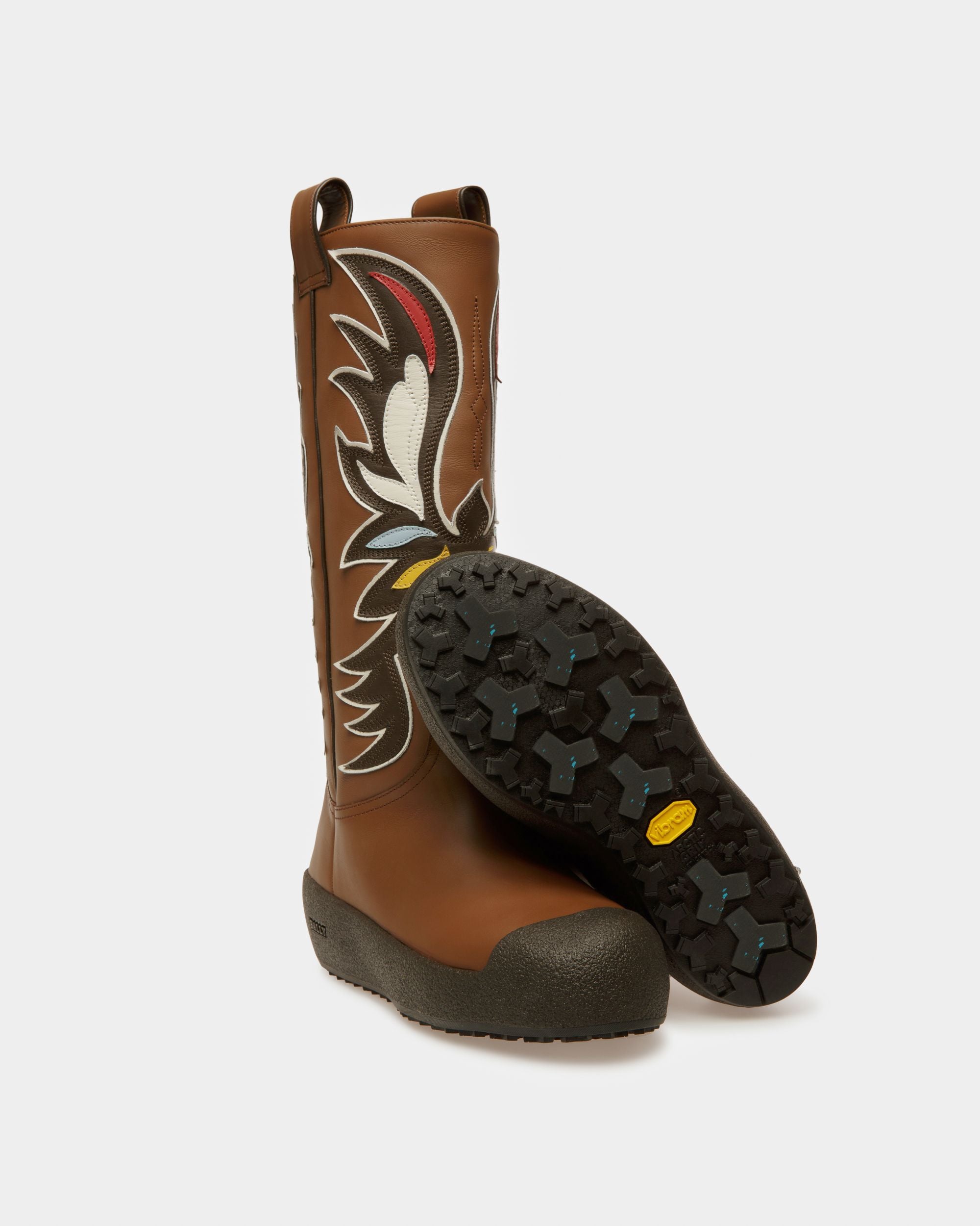 Bottes Montantes Collection Curling RV En Cuir Marron - Femme - Bally - 09