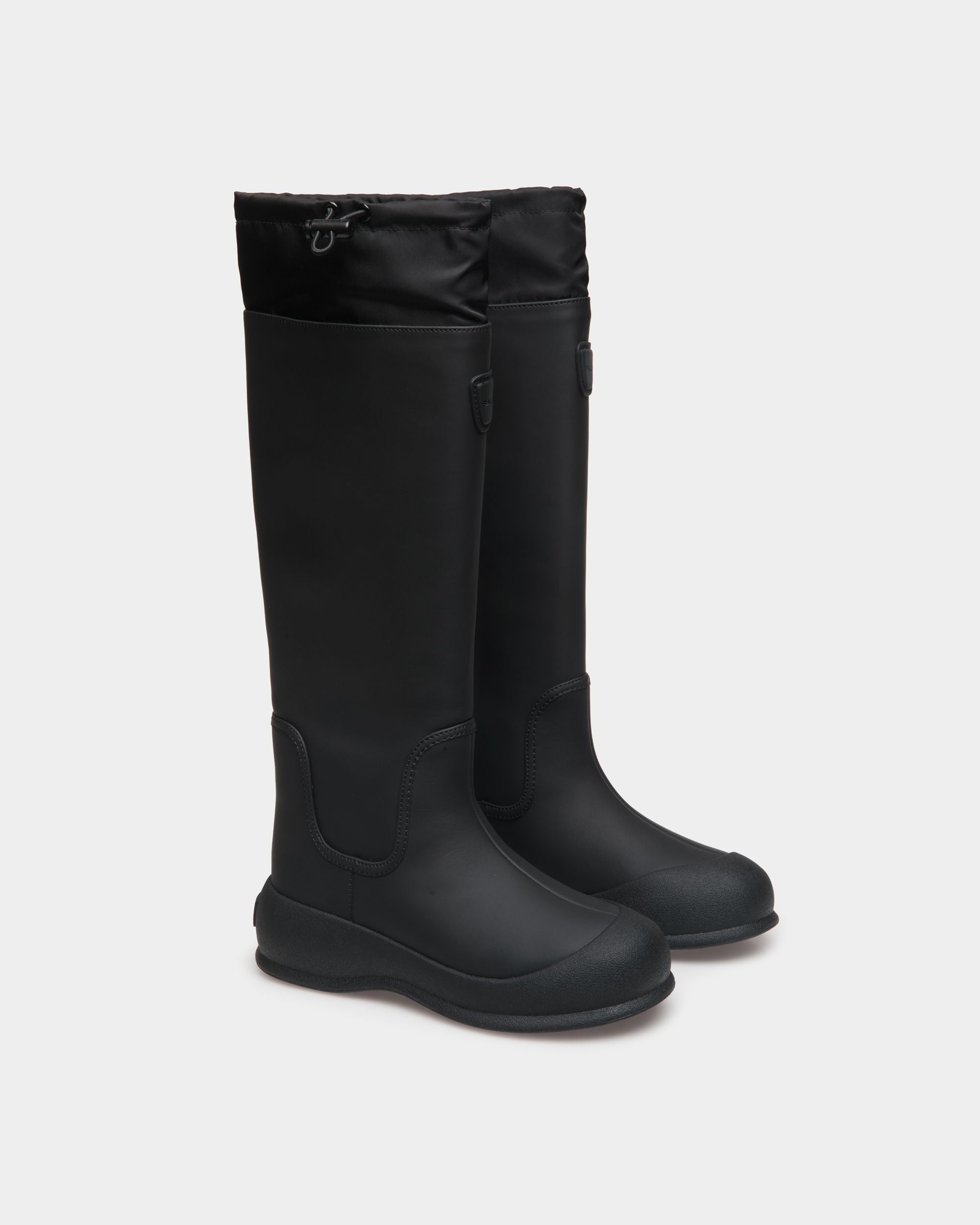 Frei Stiefel Aus Gummiertem Schwarzem Leder - Damen - Bally - 02