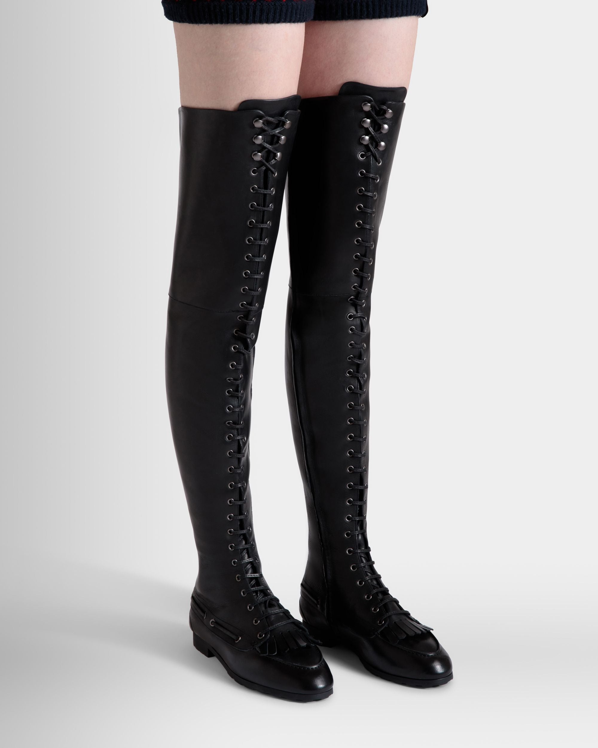 Plume Boot In Black Leather - Women's - Bally - 02