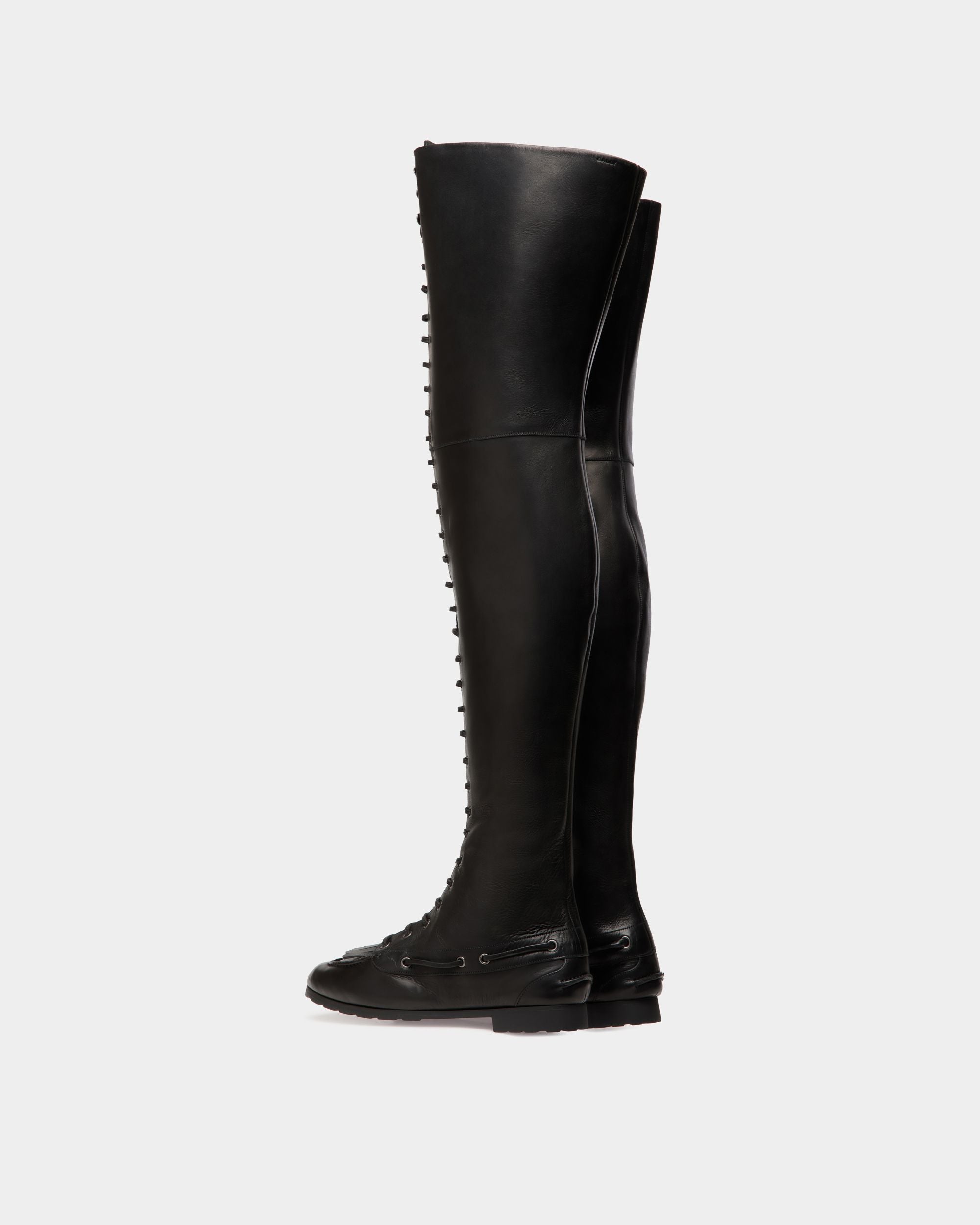 Plume Boot In Black Leather - Femme - Bally - 04