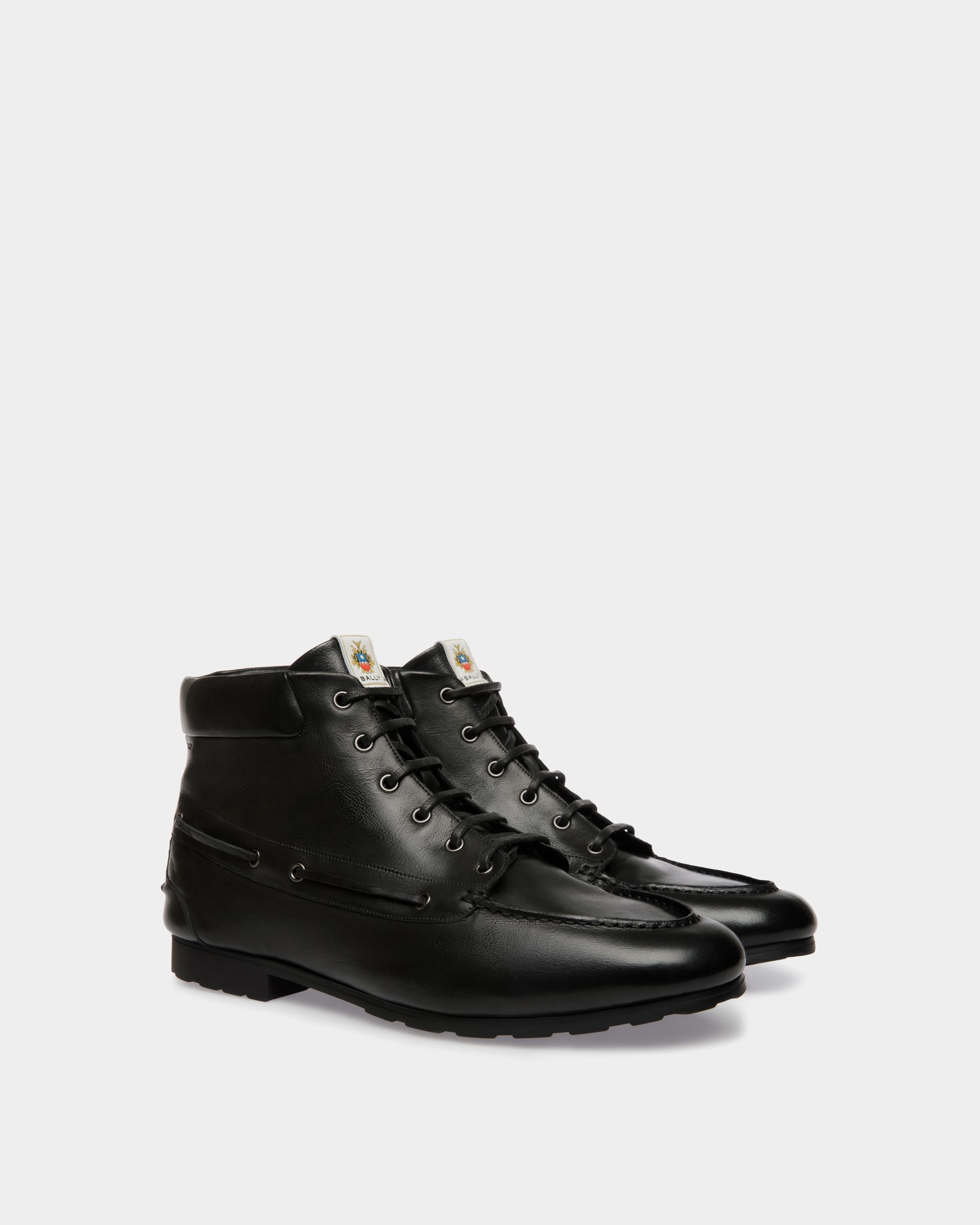 Bottine Plume En Cuir Noir - Femme - Bally - 03