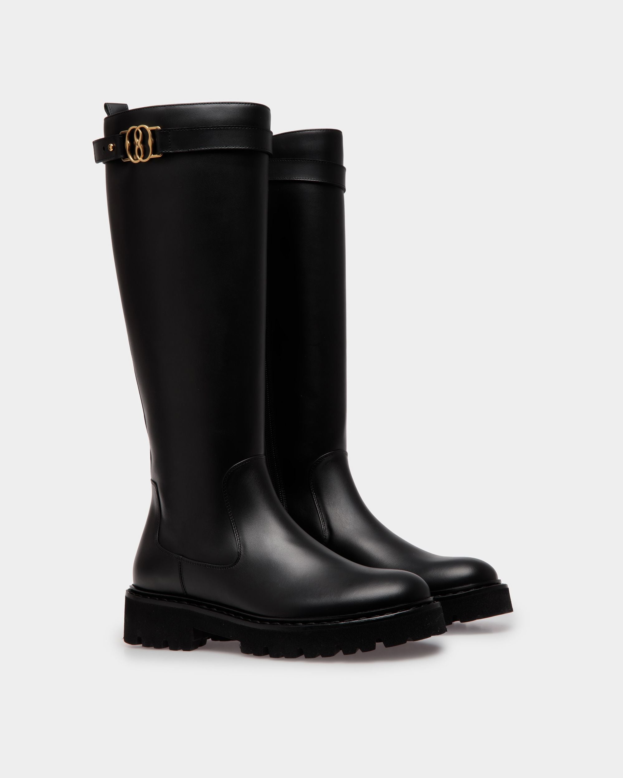 Enga Long Boots In Black Leather - Women's - Bally - 02